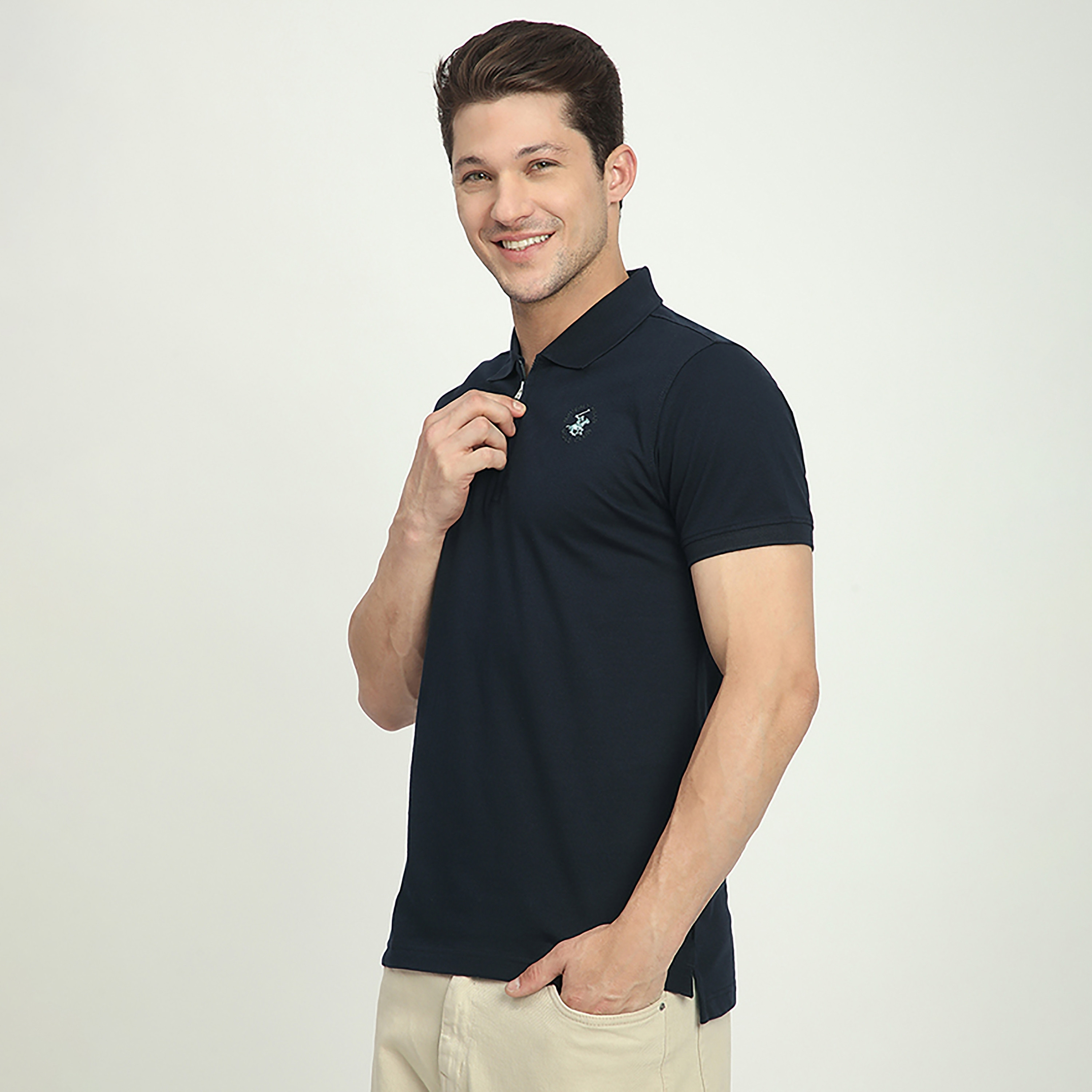 Beverly Hills Polo Club Plain Collared Short Sleeves Men's Polo T-Shirt-men-clothing-tshirtsandpolos-polos-image-2