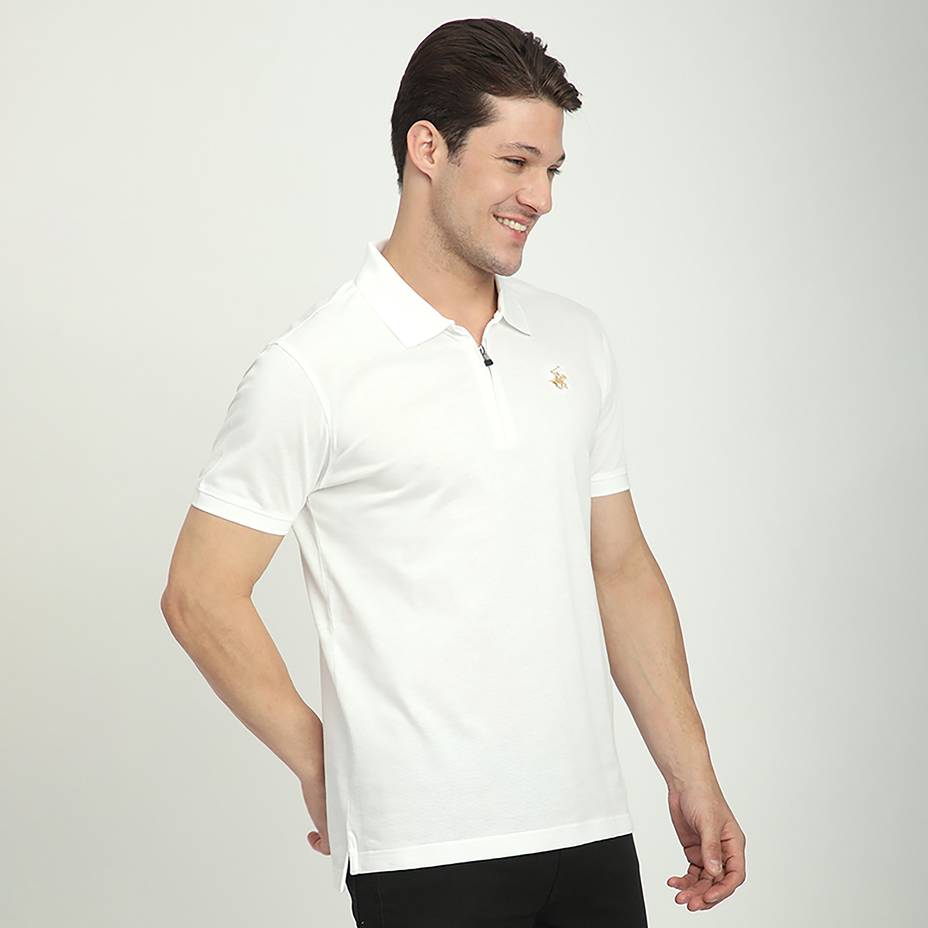 تي شيرت بولو رجالي سادة بأكمام قصيرة وياقة من بيفرلي هيلز بولو كلوب-men-clothing-tshirtsandpolos-polos-image-7