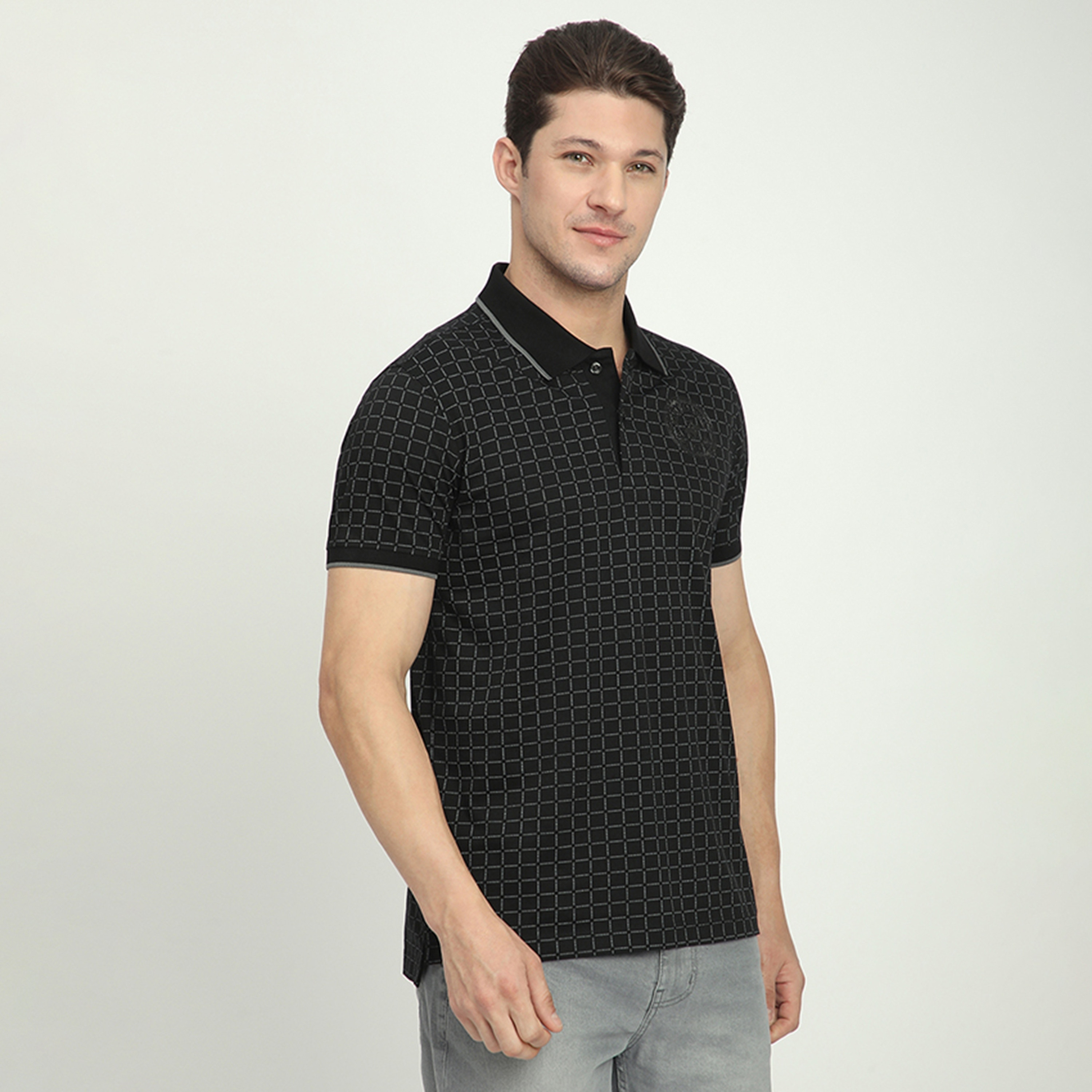 Beverly Hills Polo Club Geometric Print Collared Short Sleeves Men's Polo T-Shirt-men-clothing-tshirtsandpolos-polos-image-3