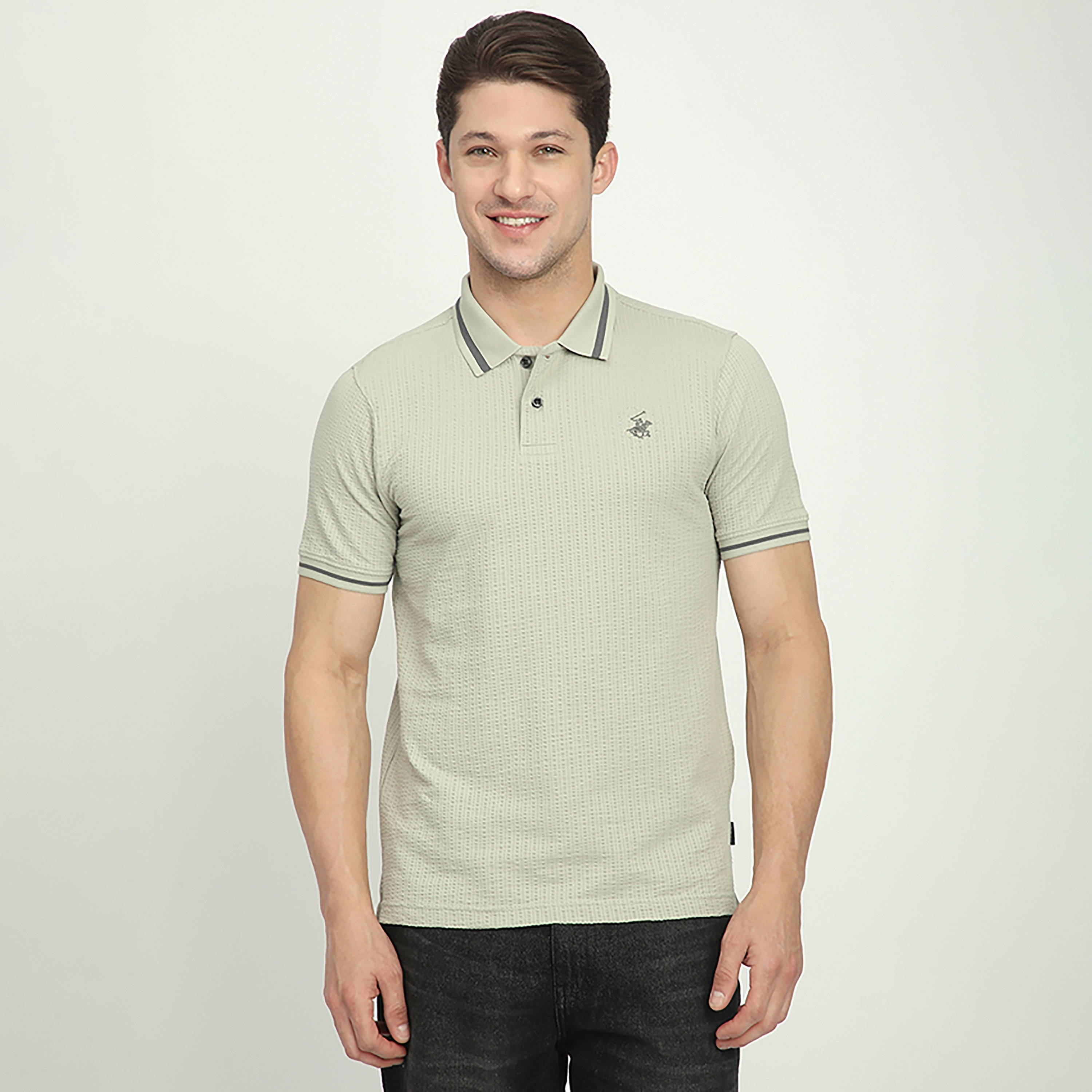 تي شيرت بولو رجالي بأكمام قصيرة وياقة منقوش من بيفرلي هيلز بولو كلوب-men-clothing-tshirtsandpolos-polos-image-1