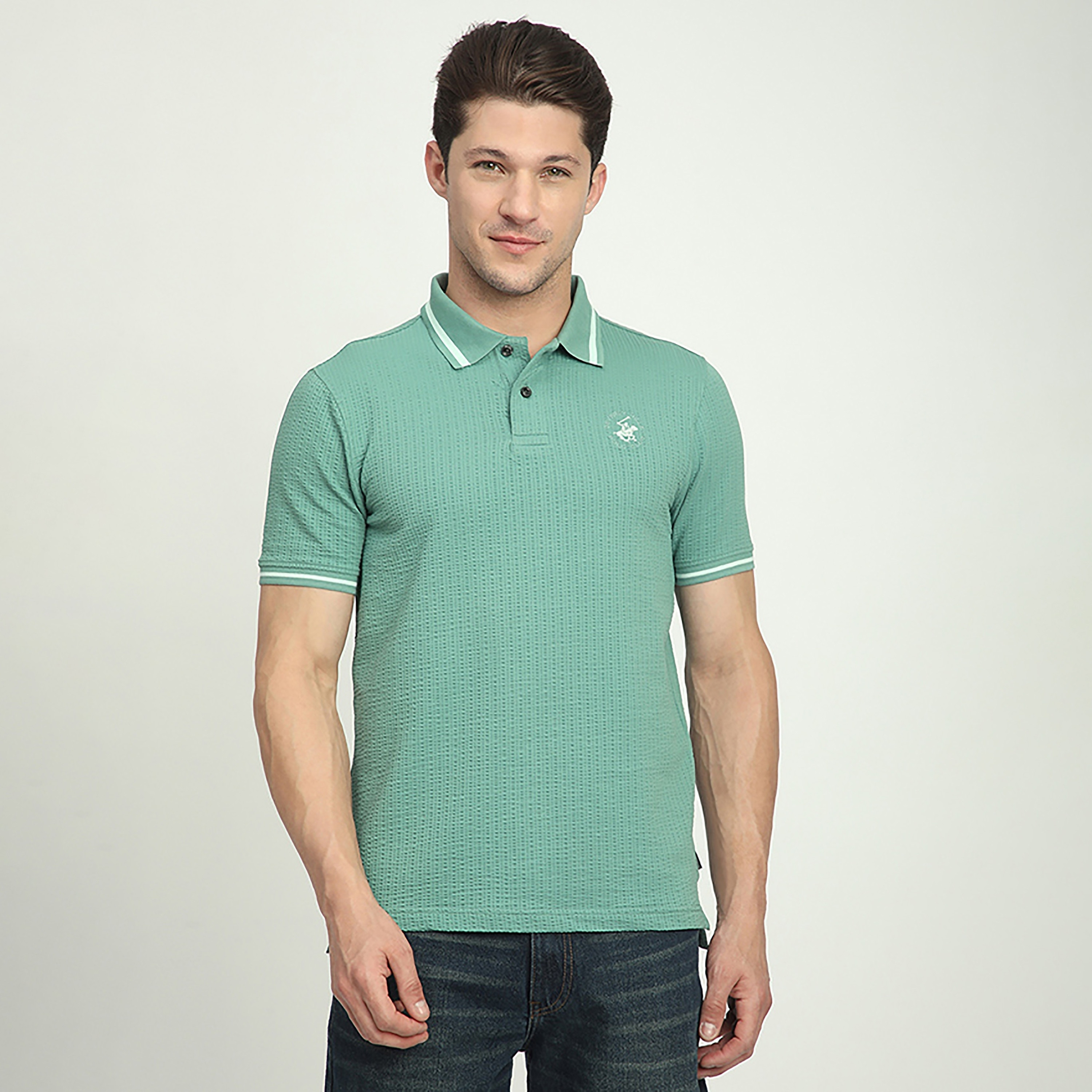 تي شيرت بولو رجالي بأكمام قصيرة وياقة منقوش من بيفرلي هيلز بولو كلوب-men-clothing-tshirtsandpolos-polos-image-5