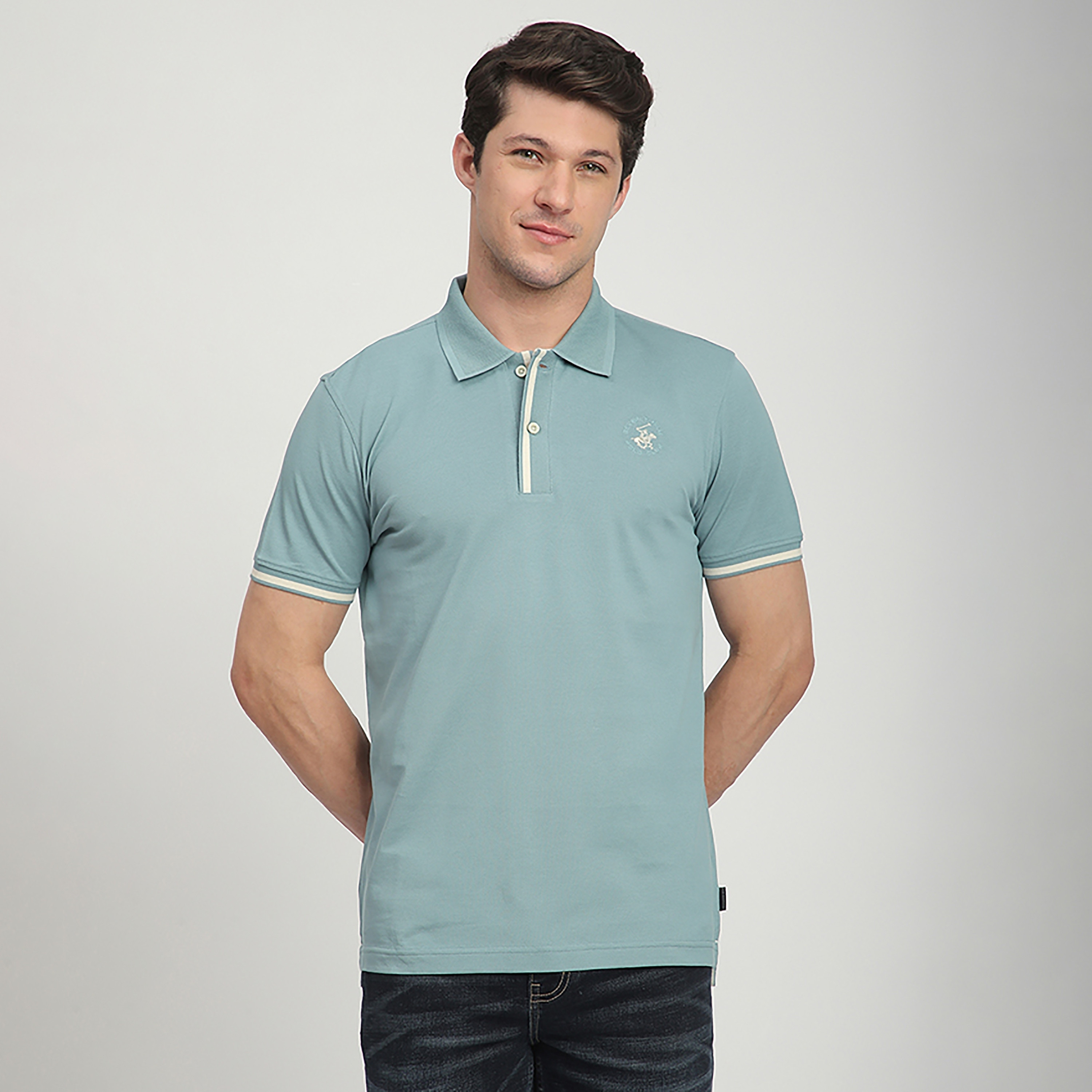 تي شيرت بولو رجالي سادة بأكمام قصيرة وياقة من بيفرلي هيلز بولو كلوب-men-clothing-tshirtsandpolos-polos-image-5