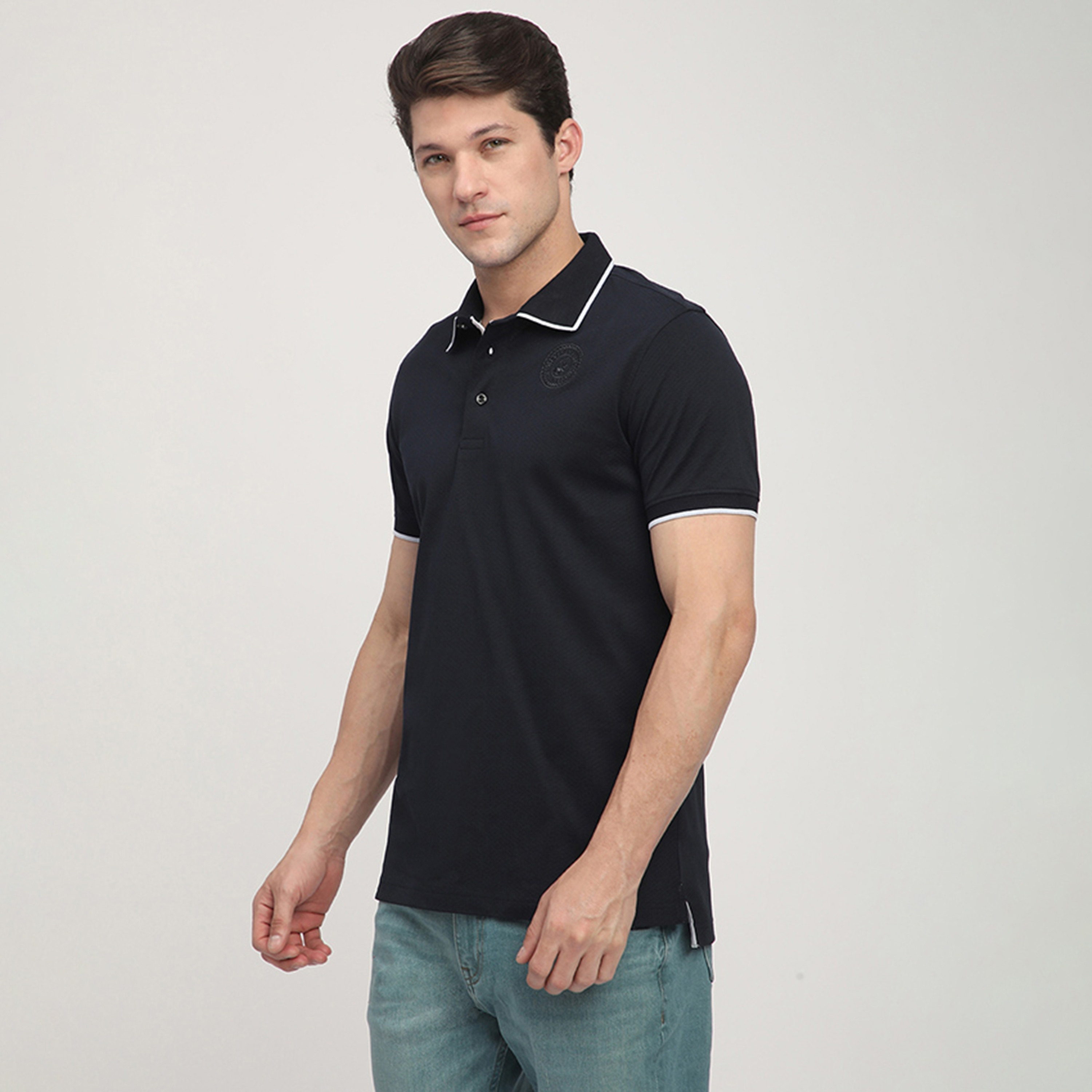 Beverly Hills Polo Club Textured Collared Short Sleeves Men's Polo T-Shirt-men-clothing-tshirtsandpolos-polos-image-2