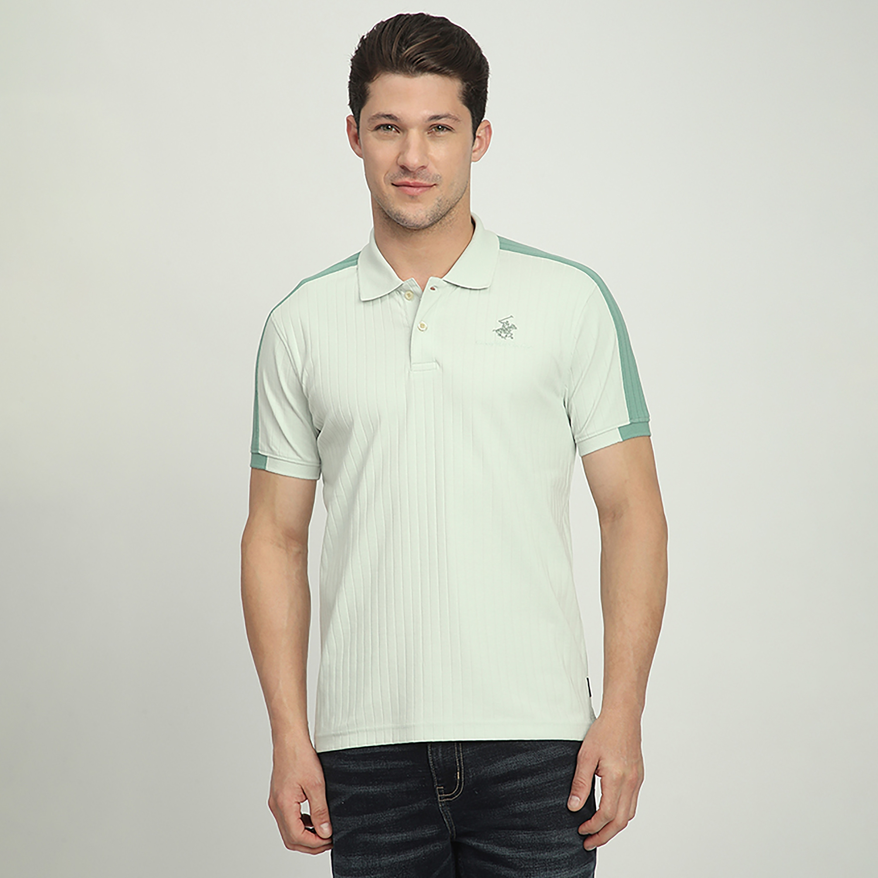 تي شيرت بولو رجالي بأكمام قصيرة وياقة مضلعة من بيفرلي هيلز بولو كلوب-men-clothing-tshirtsandpolos-polos-image-1
