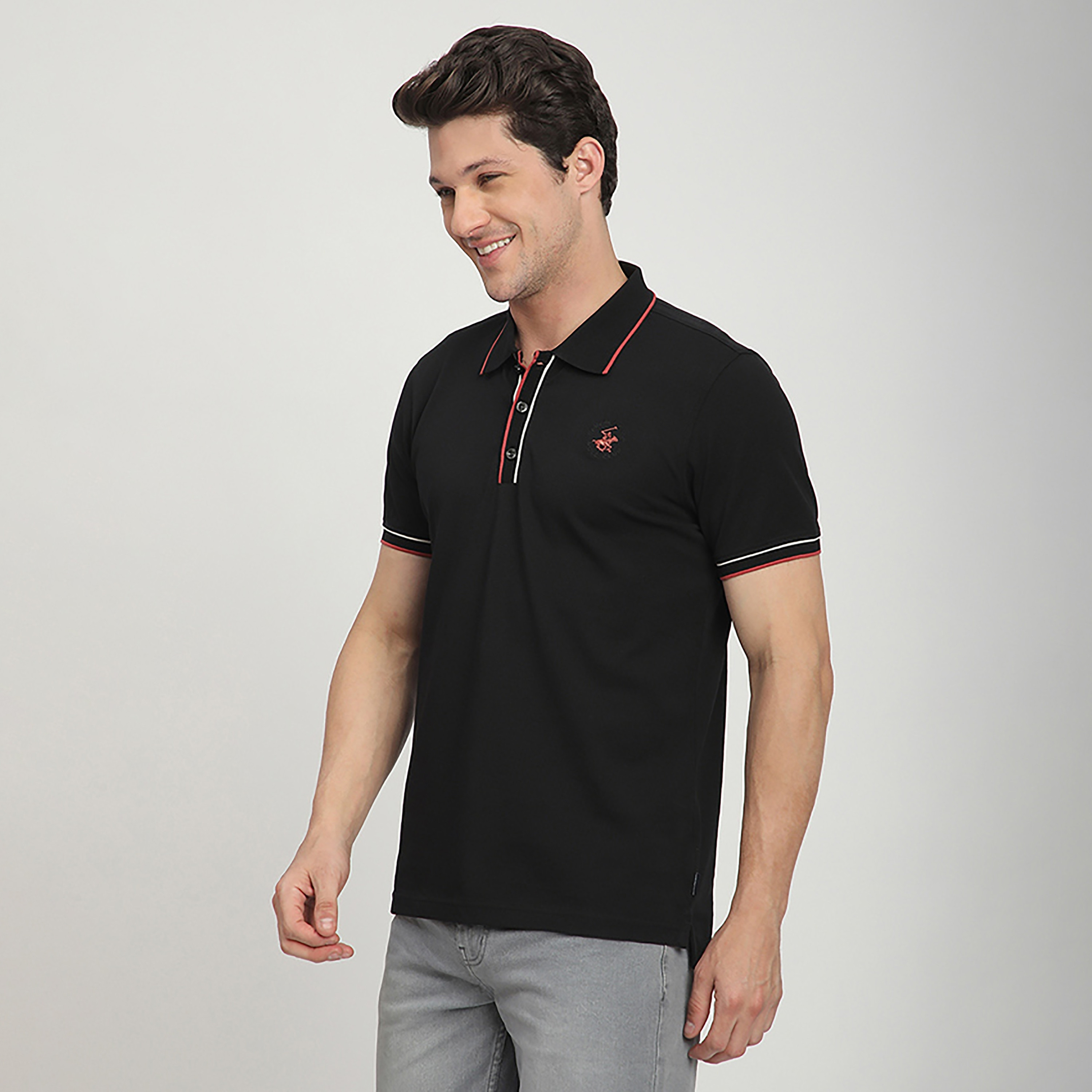 تي شيرت بولو رجالي سادة بأكمام قصيرة وياقة من بيفرلي هيلز بولو كلوب-men-clothing-tshirtsandpolos-polos-image-2
