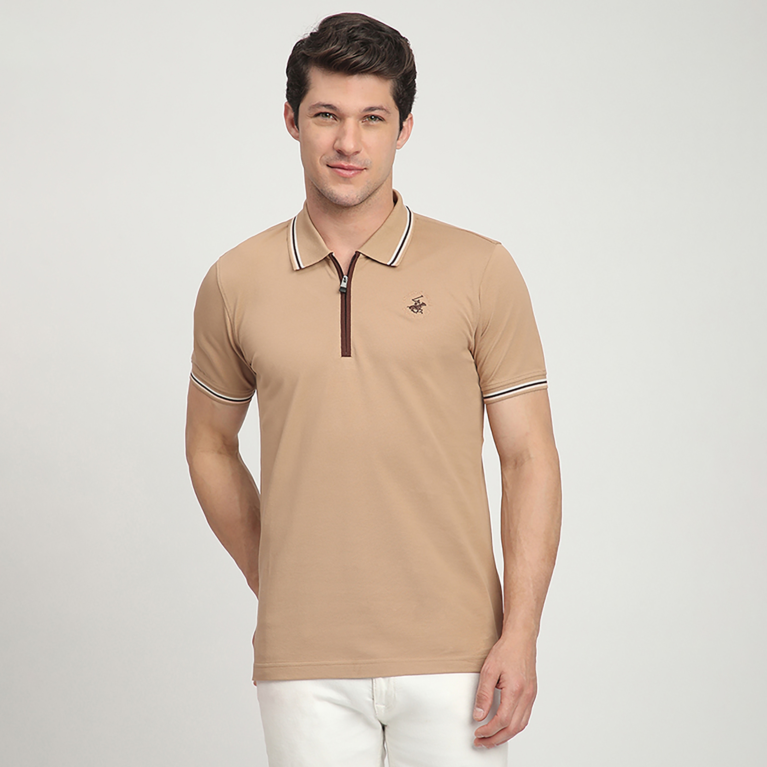 Beverly Hills Polo Club Plain Collared Short Sleeves Men's Polo T-Shirt-men-clothing-tshirtsandpolos-polos-image-1