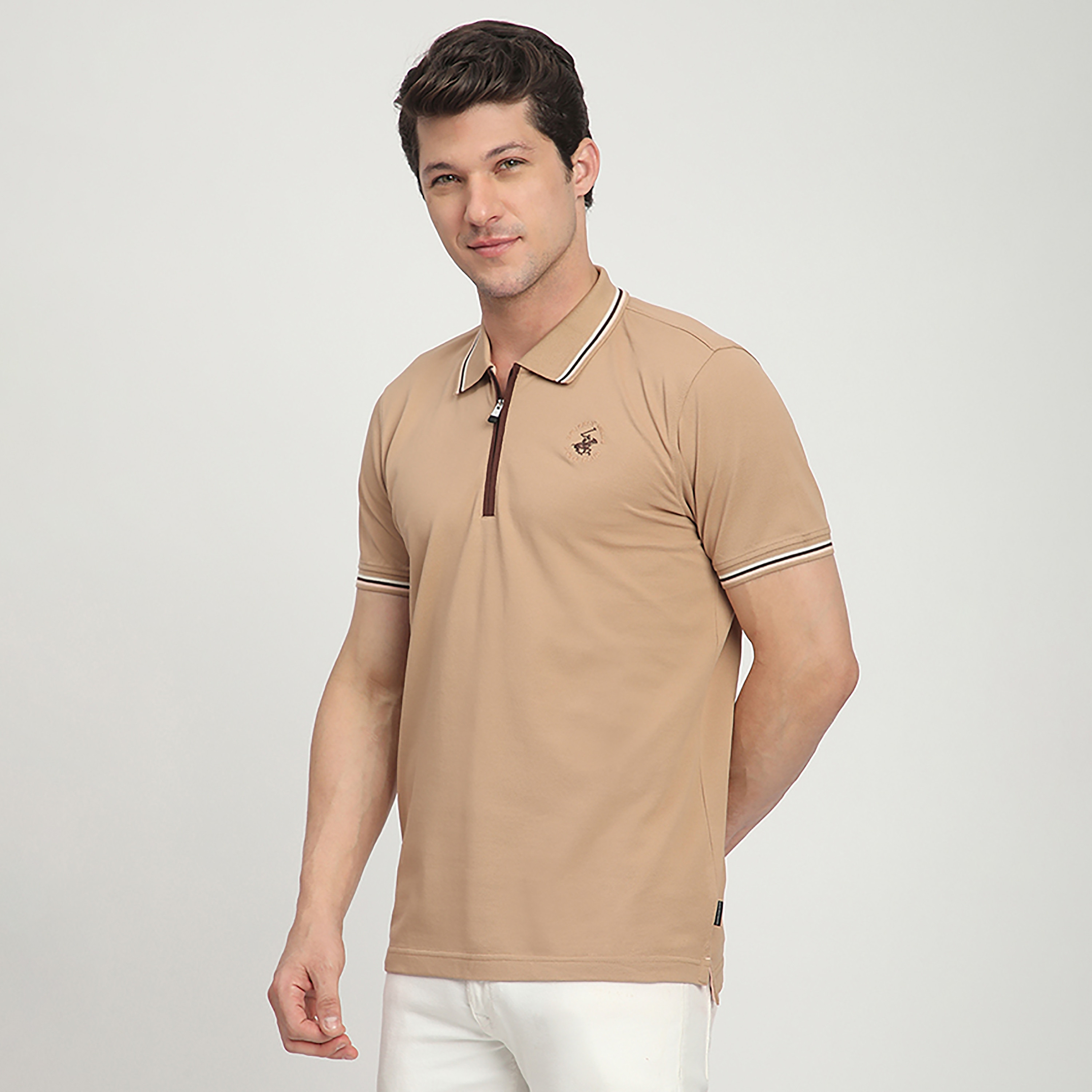 تي شيرت بولو رجالي سادة بأكمام قصيرة وياقة من بيفرلي هيلز بولو كلوب-men-clothing-tshirtsandpolos-polos-image-2