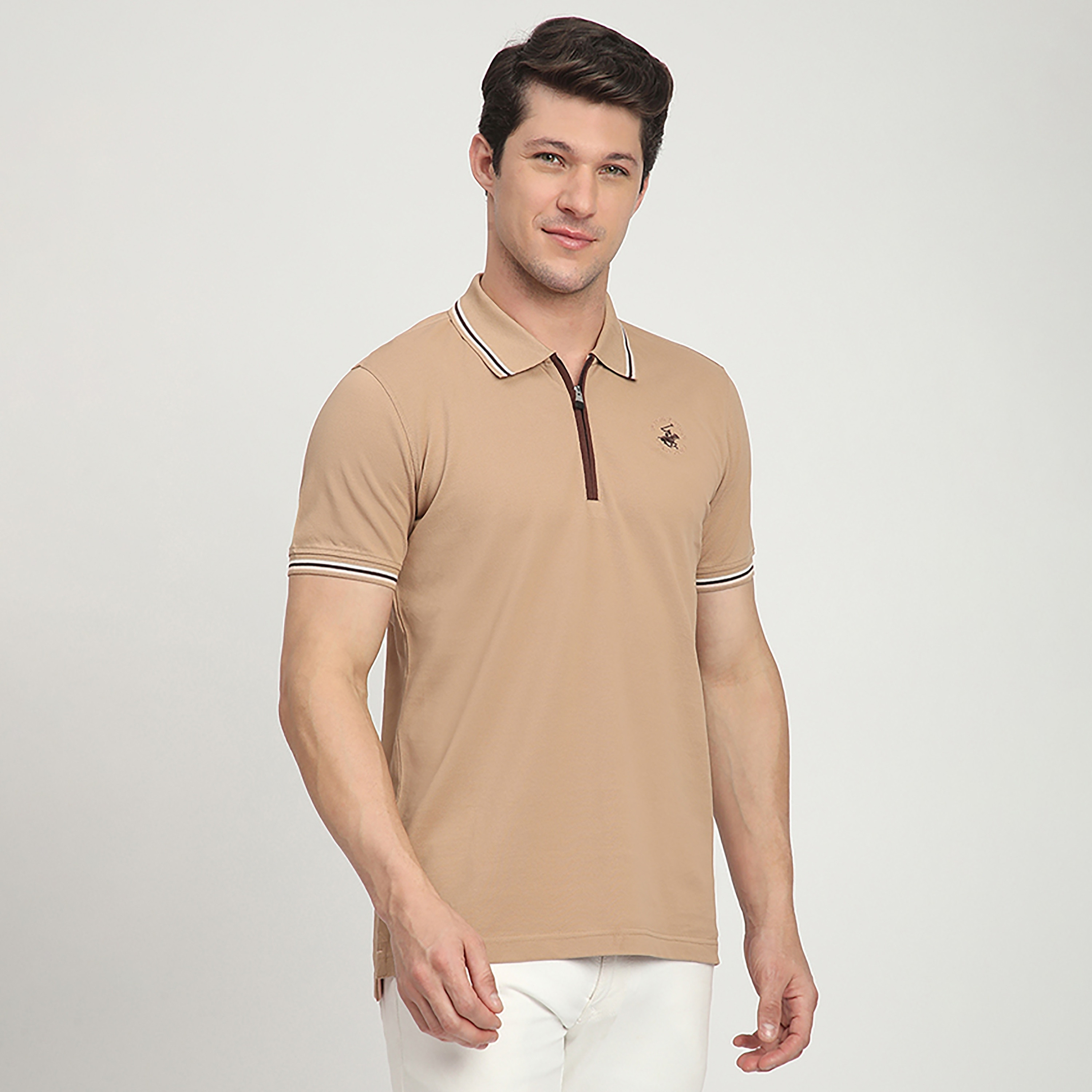 تي شيرت بولو رجالي سادة بأكمام قصيرة وياقة من بيفرلي هيلز بولو كلوب-men-clothing-tshirtsandpolos-polos-image-3