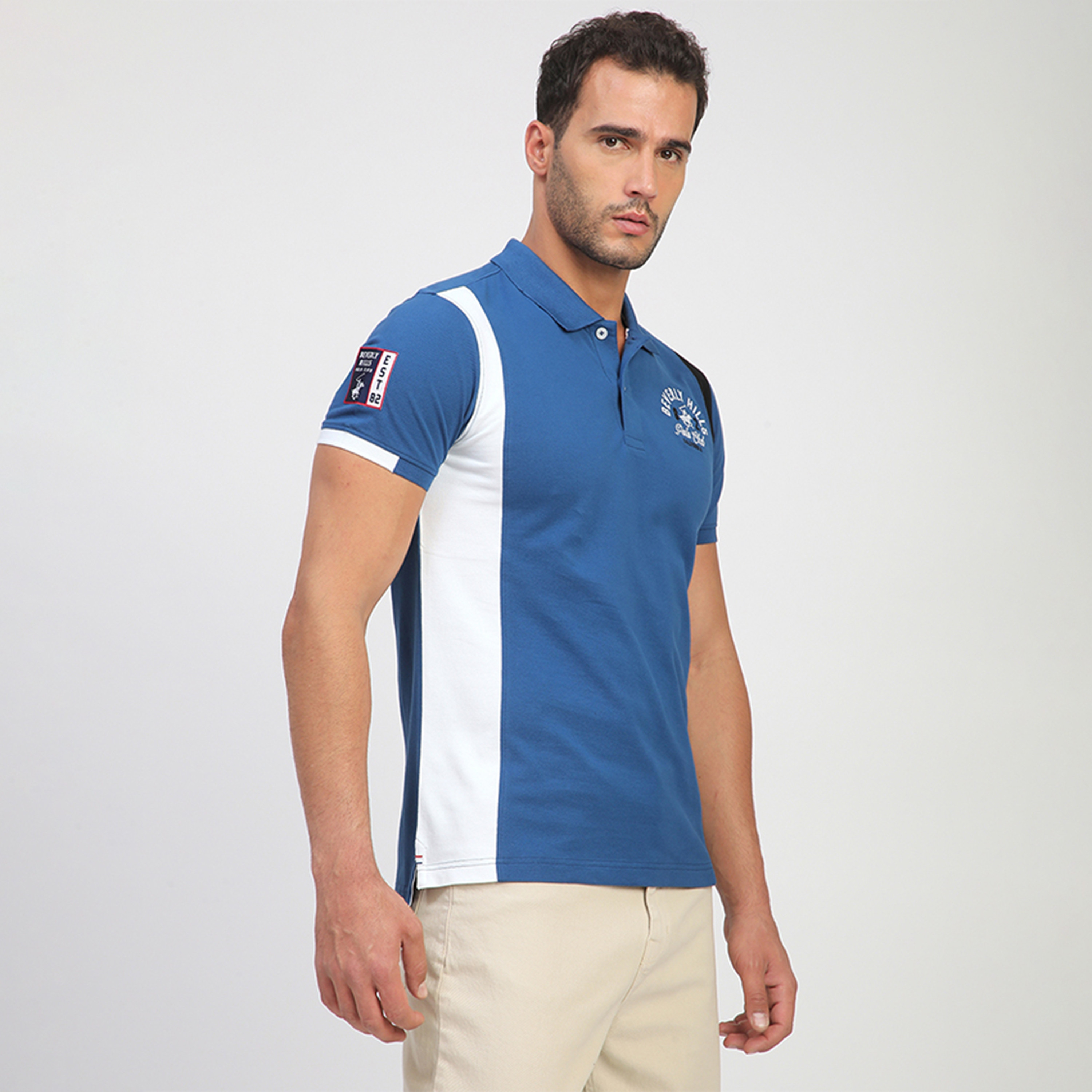 تي شيرت بولو بأكمام قصيرة بتصميم كتل الألوان للرجال من بيفرلي هيلز بولو كلوب-men-clothing-tshirtsandpolos-polos-image-4