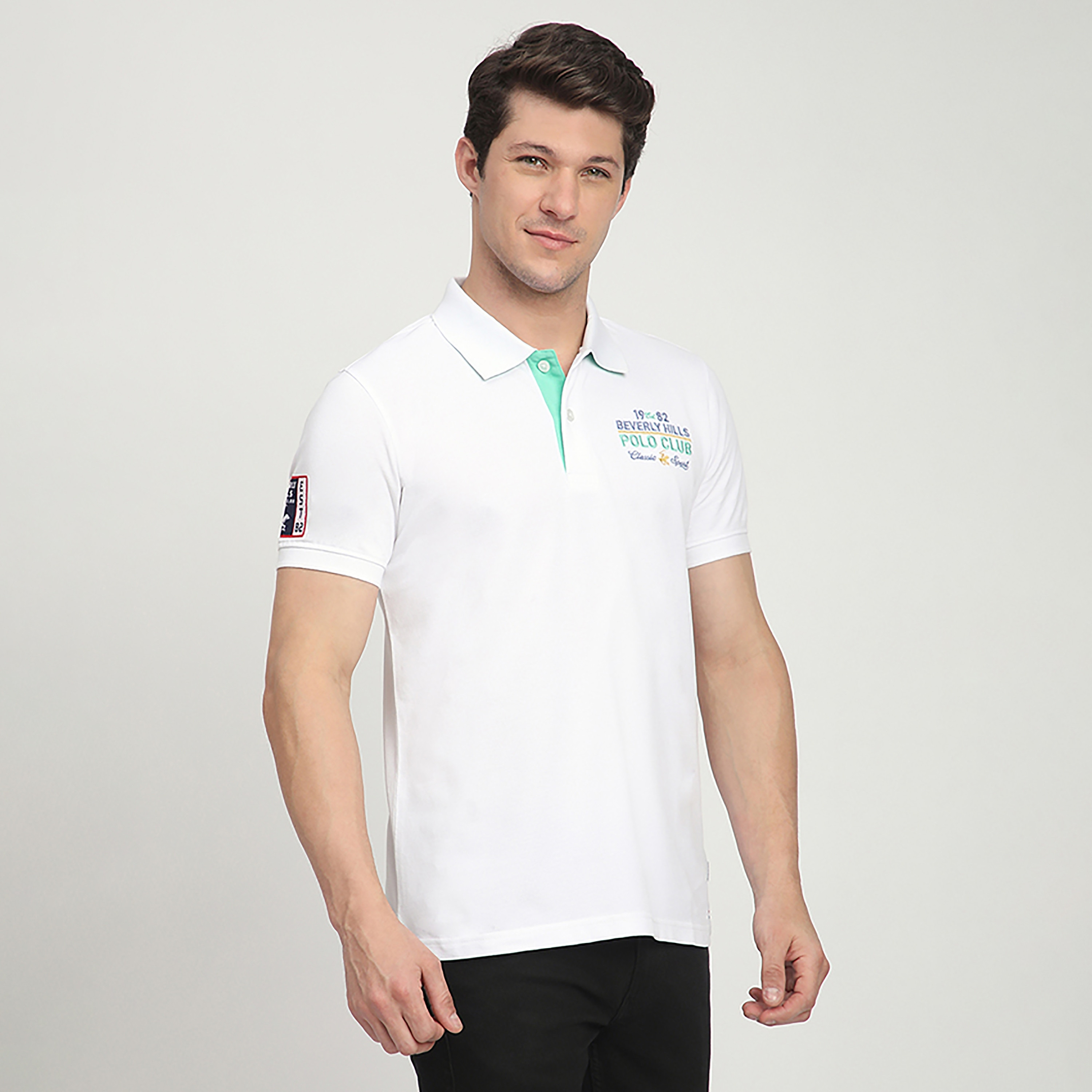 تي شيرت بولو رجالي سادة بأكمام قصيرة وياقة من بيفرلي هيلز بولو كلوب-men-clothing-tshirtsandpolos-polos-image-3