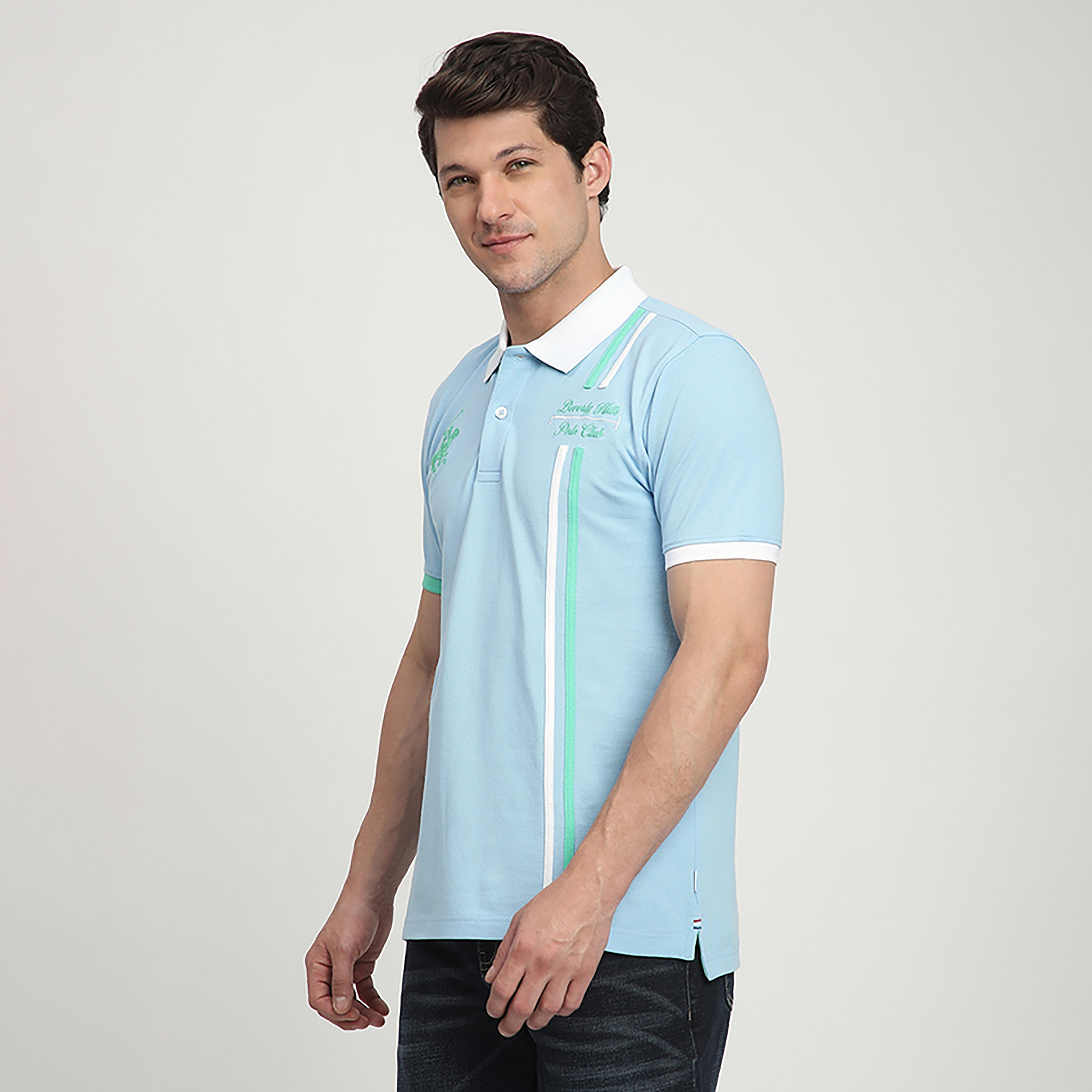 Beverly Hills Polo Club Striped Collared Short Sleeves Men's Polo T-Shirt-men-clothing-tshirtsandpolos-polos-image-2