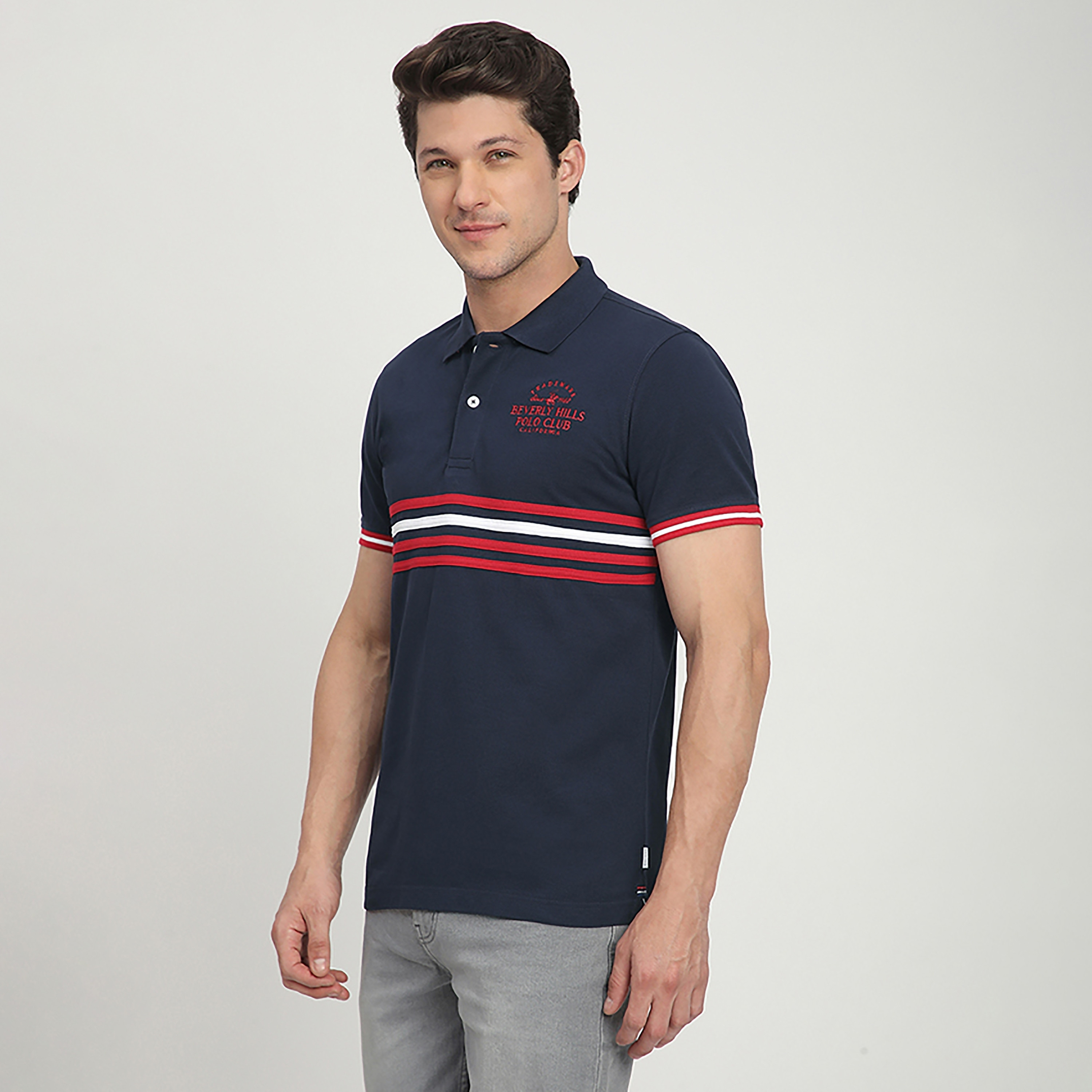 Beverly Hills Polo Club Striped Collared Short Sleeves Men's Polo T-Shirt-men-clothing-tshirtsandpolos-polos-image-2