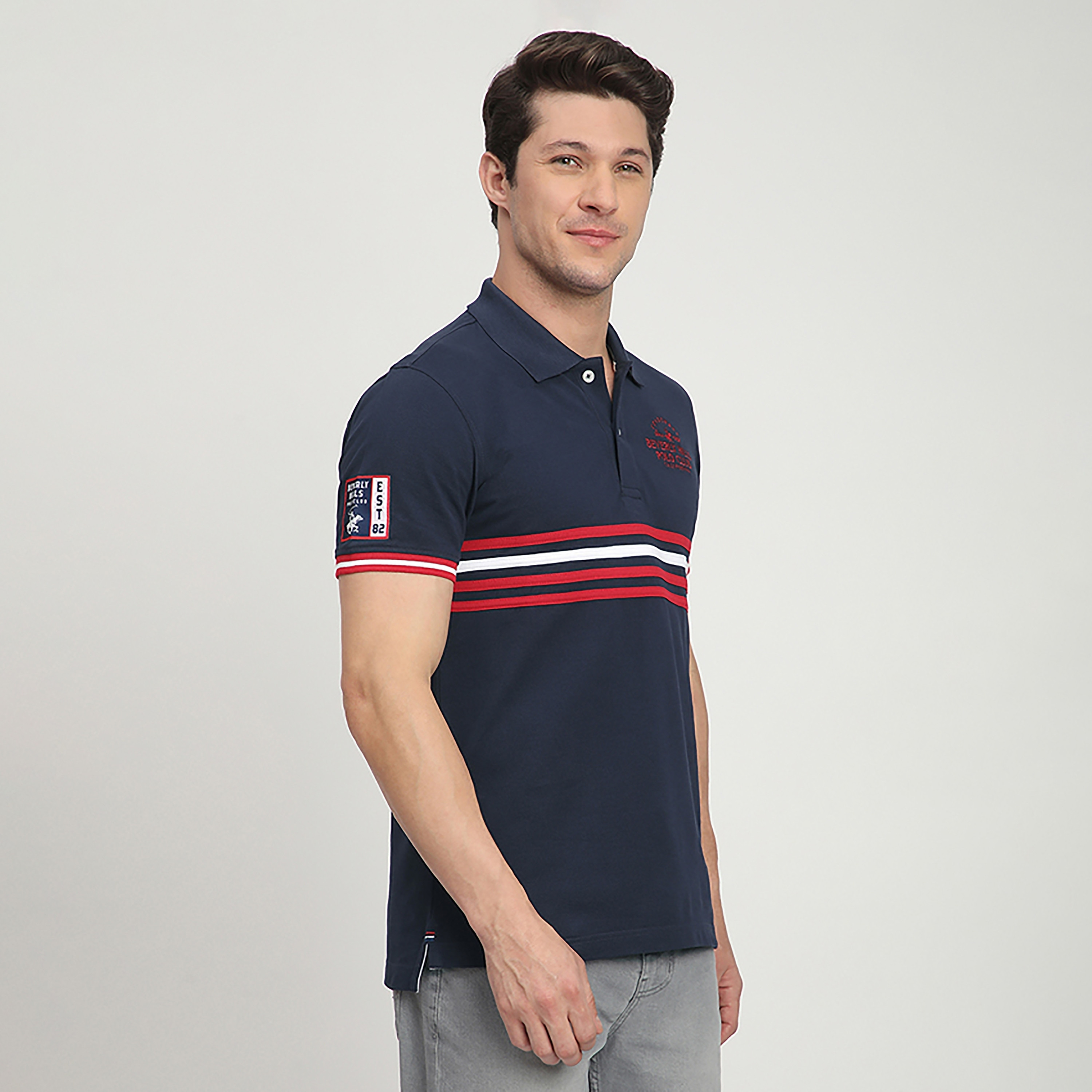 Beverly Hills Polo Club Striped Collared Short Sleeves Men's Polo T-Shirt-men-clothing-tshirtsandpolos-polos-image-3