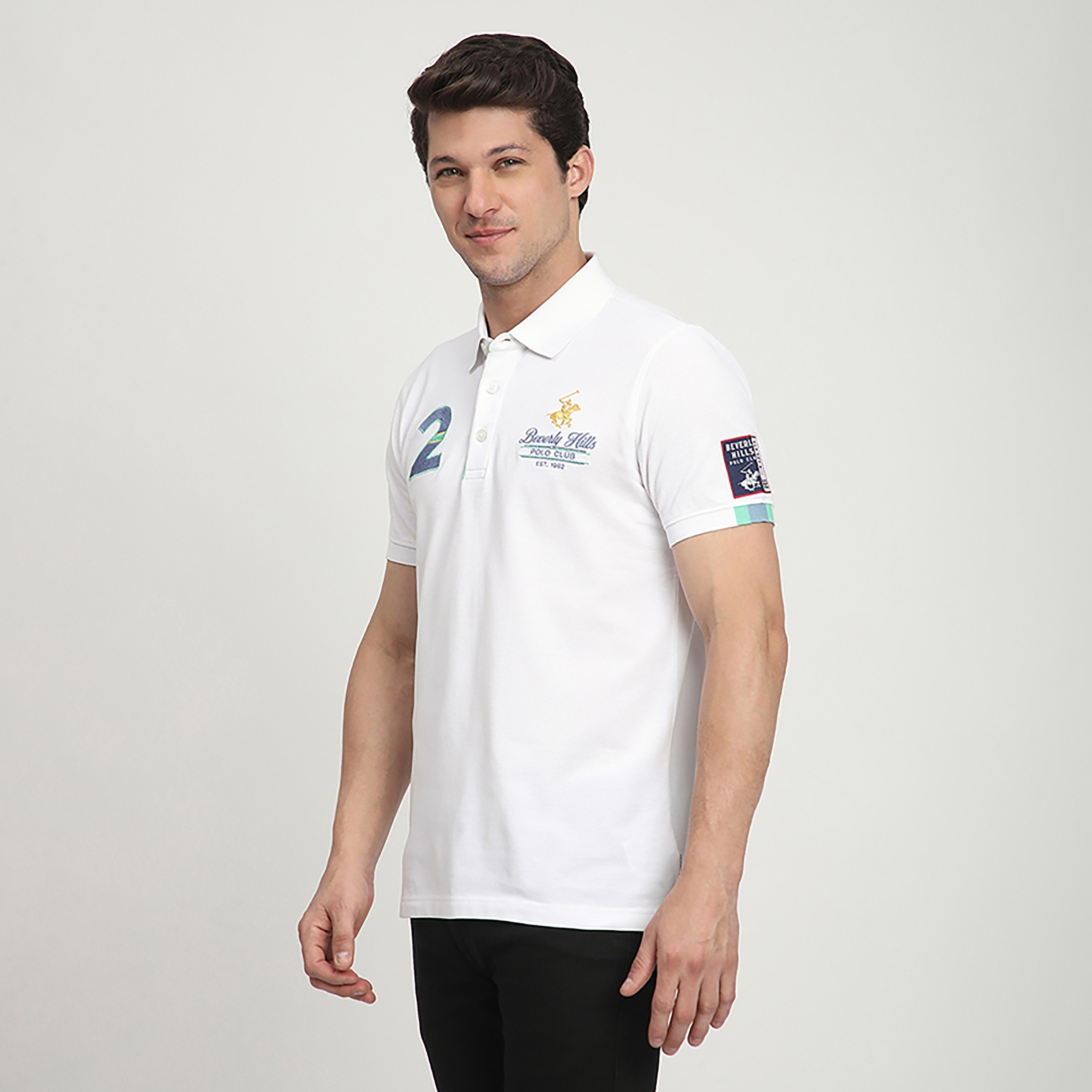 Beverly Hills Polo Club Embroidered Logo Collared Short Sleeves Men's Polo T-Shirt-men-clothing-tshirtsandpolos-polos-image-2