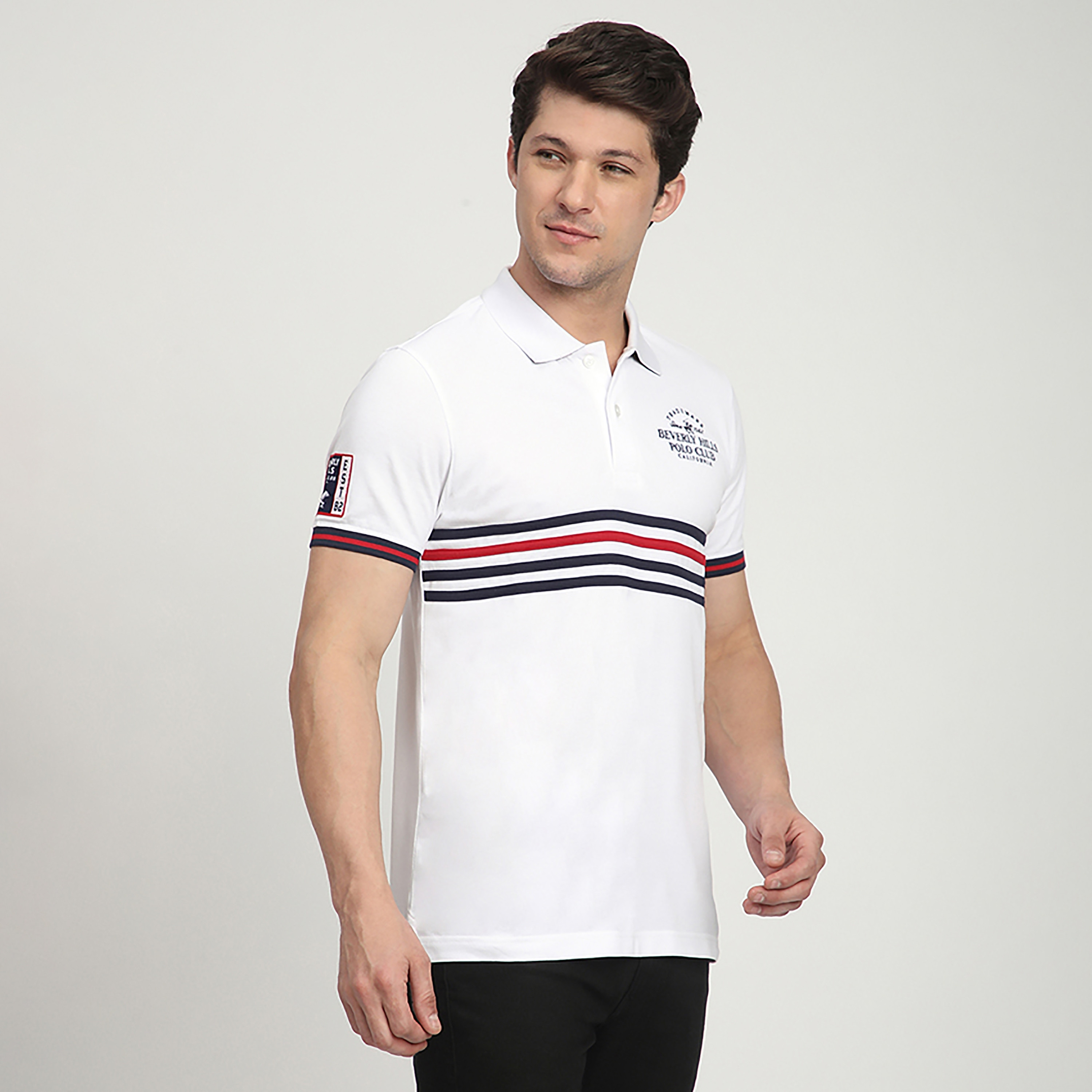 Beverly Hills Polo Club Striped Collared Short Sleeves Men's Polo T-Shirt-men-clothing-tshirtsandpolos-polos-image-3