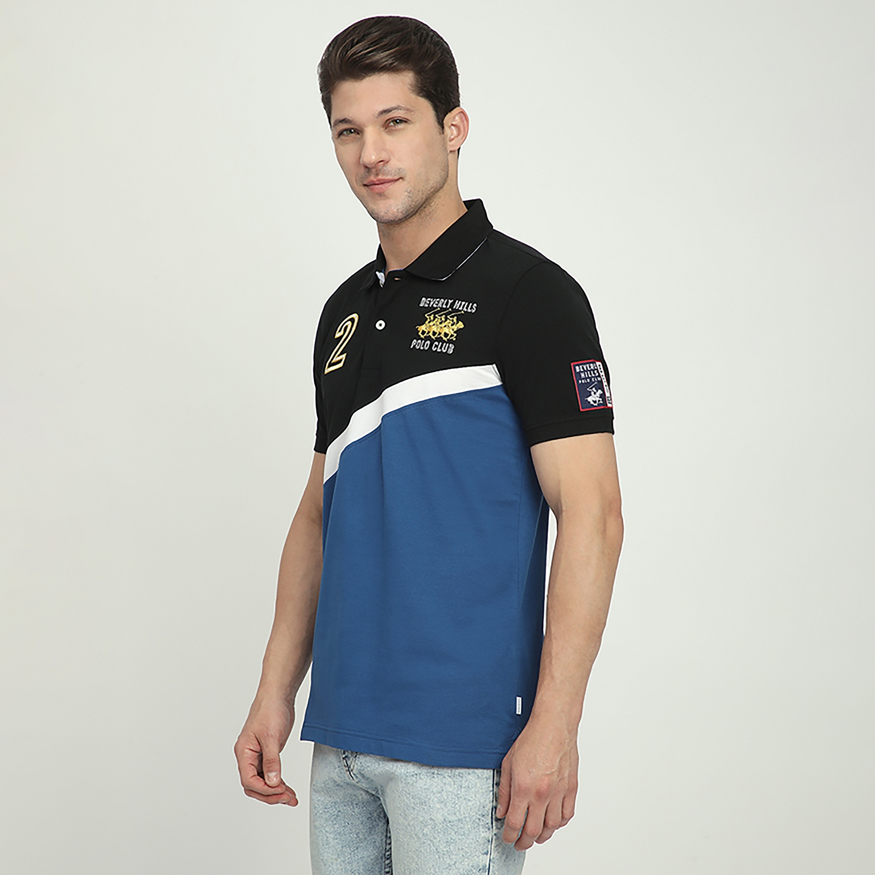 تي شيرت بولو رجالي بأكمام قصيرة وياقة بألوان متعددة من بيفرلي هيلز بولو كلوب-men-clothing-tshirtsandpolos-polos-image-2