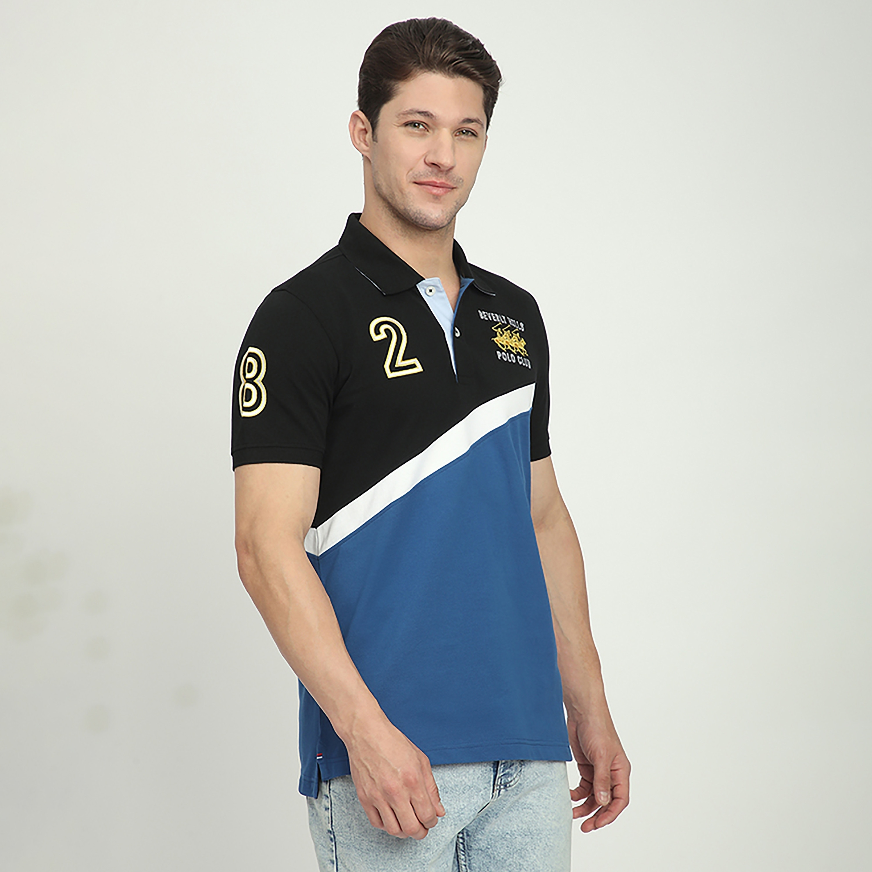 تي شيرت بولو رجالي بأكمام قصيرة وياقة بألوان متعددة من بيفرلي هيلز بولو كلوب-men-clothing-tshirtsandpolos-polos-image-3