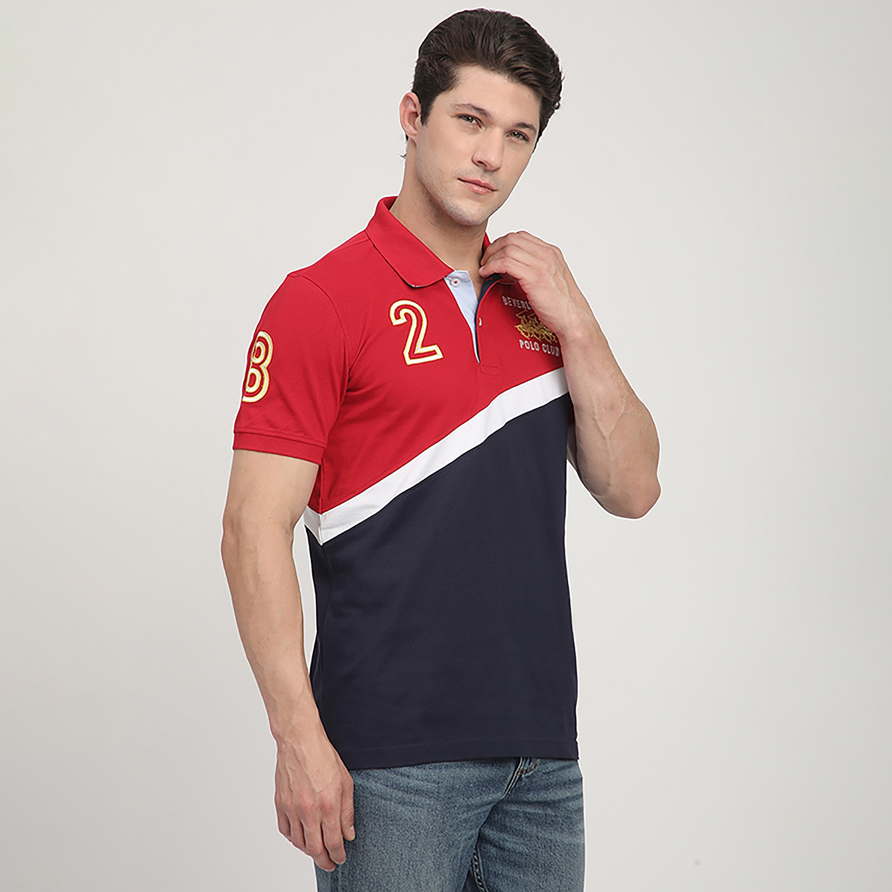 تي شيرت بولو رجالي بأكمام قصيرة وياقة بألوان متعددة من بيفرلي هيلز بولو كلوب-men-clothing-tshirtsandpolos-polos-image-8