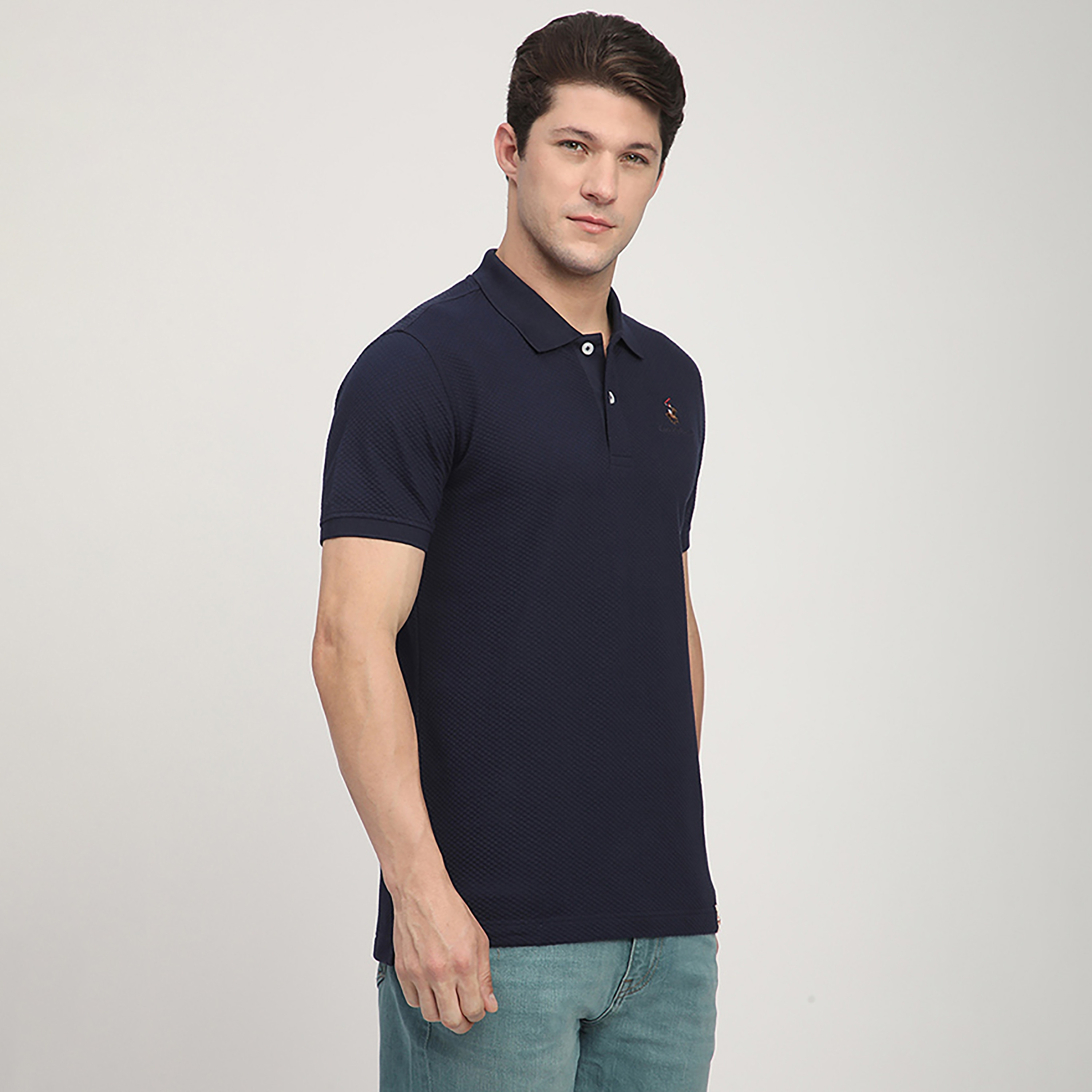Beverly Hills Polo Club Textured Collared Short Sleeves Men's Polo T-Shirt-men-clothing-tshirtsandpolos-polos-image-3