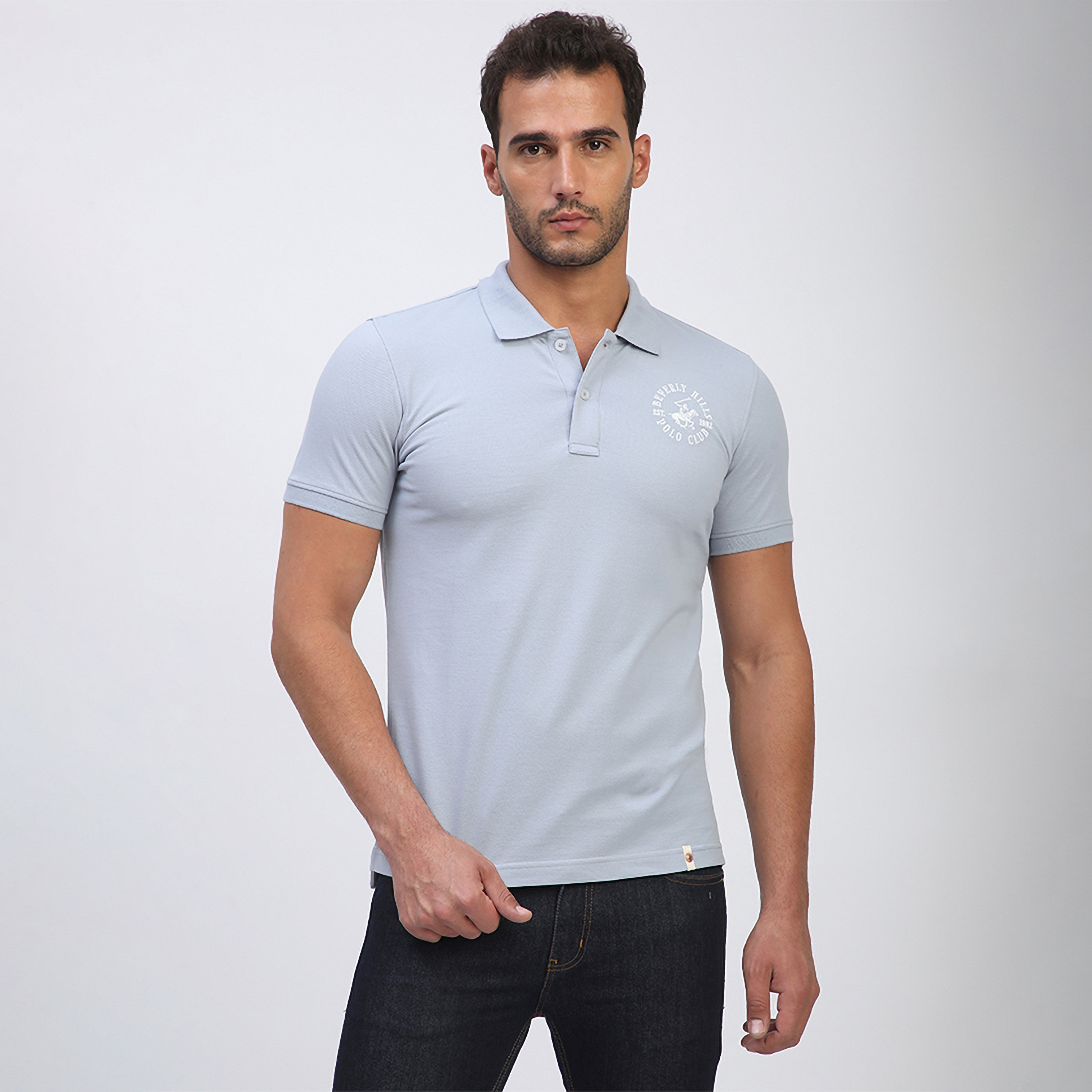 تي شيرت بولو رجالي سادة بأكمام قصيرة وياقة من بيفرلي هيلز بولو كلوب-men-clothing-tshirtsandpolos-polos-image-1