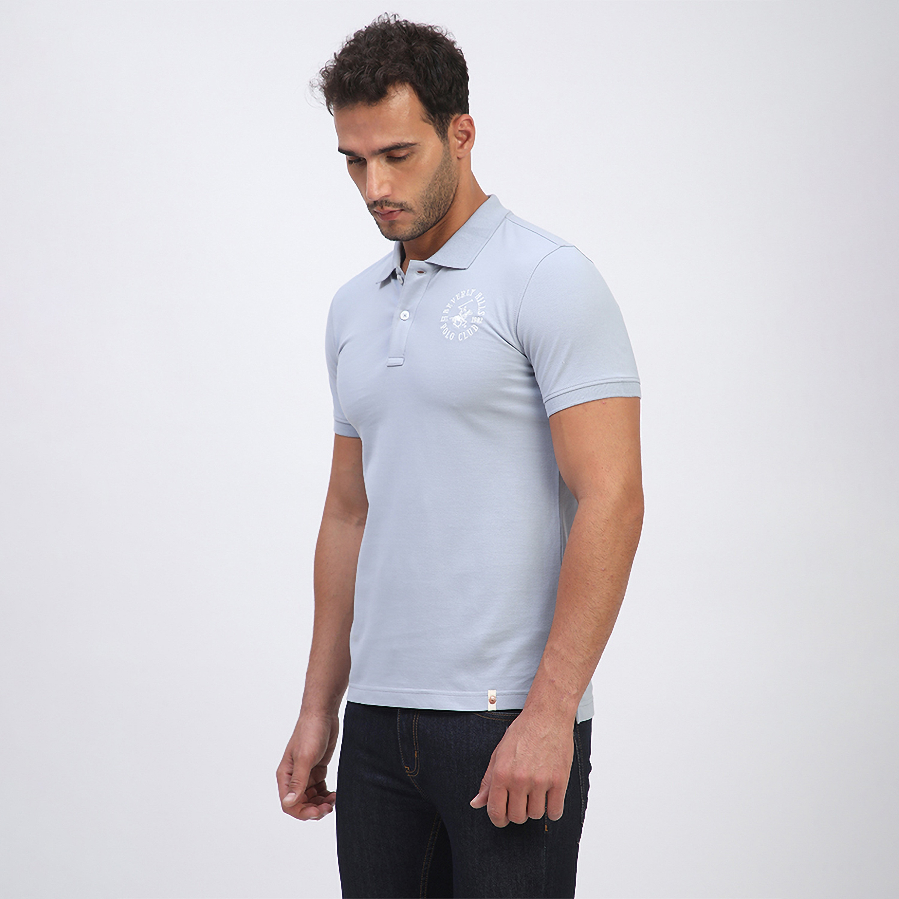 تي شيرت بولو رجالي سادة بأكمام قصيرة وياقة من بيفرلي هيلز بولو كلوب-men-clothing-tshirtsandpolos-polos-image-2