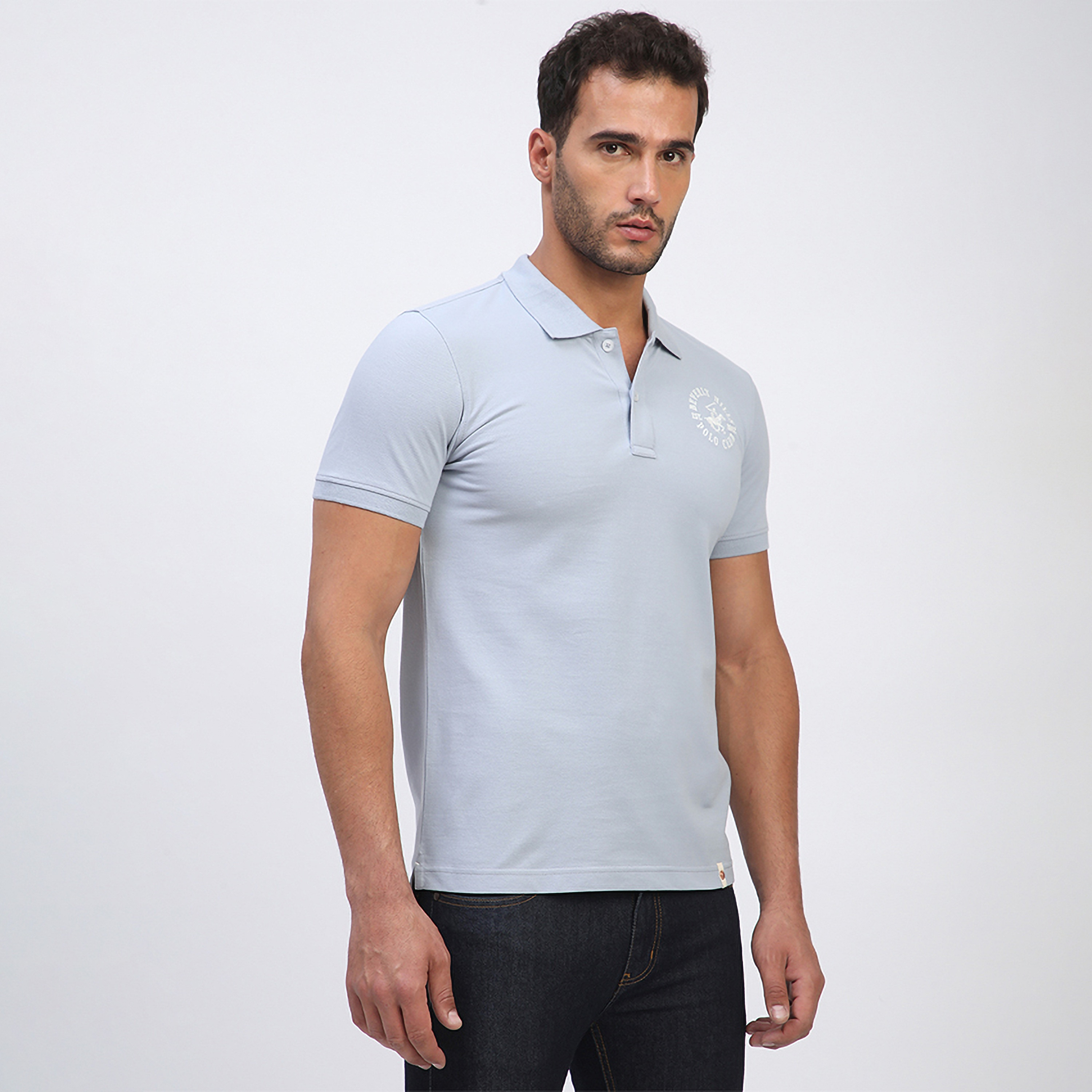 تي شيرت بولو رجالي سادة بأكمام قصيرة وياقة من بيفرلي هيلز بولو كلوب-men-clothing-tshirtsandpolos-polos-image-3