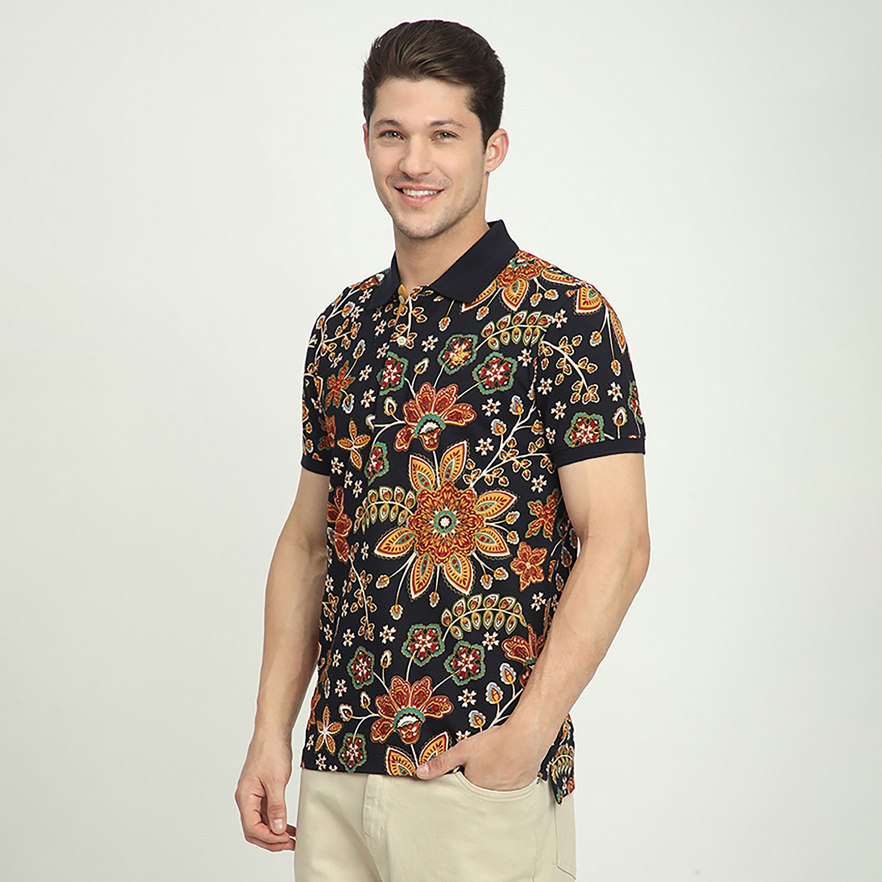 تي شيرت بولو رجالي بأكمام قصيرة وياقة مزينة بالزهور من بيفرلي هيلز بولو كلوب-men-clothing-tshirtsandpolos-polos-image-2