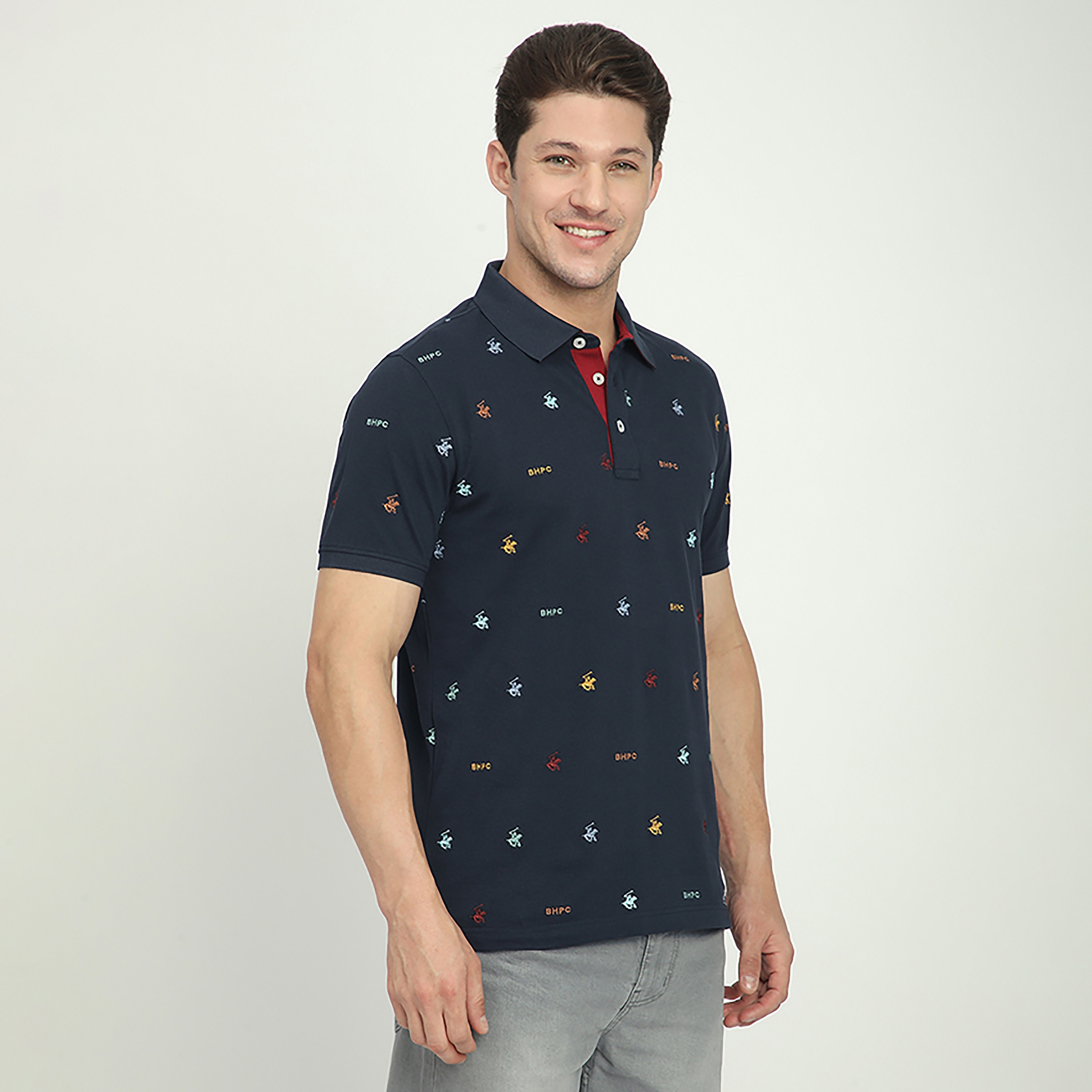 Beverly Hills Polo Club Logo Print Collared Short Sleeves Men's Polo T-Shirt-men-clothing-tshirtsandpolos-polos-image-3