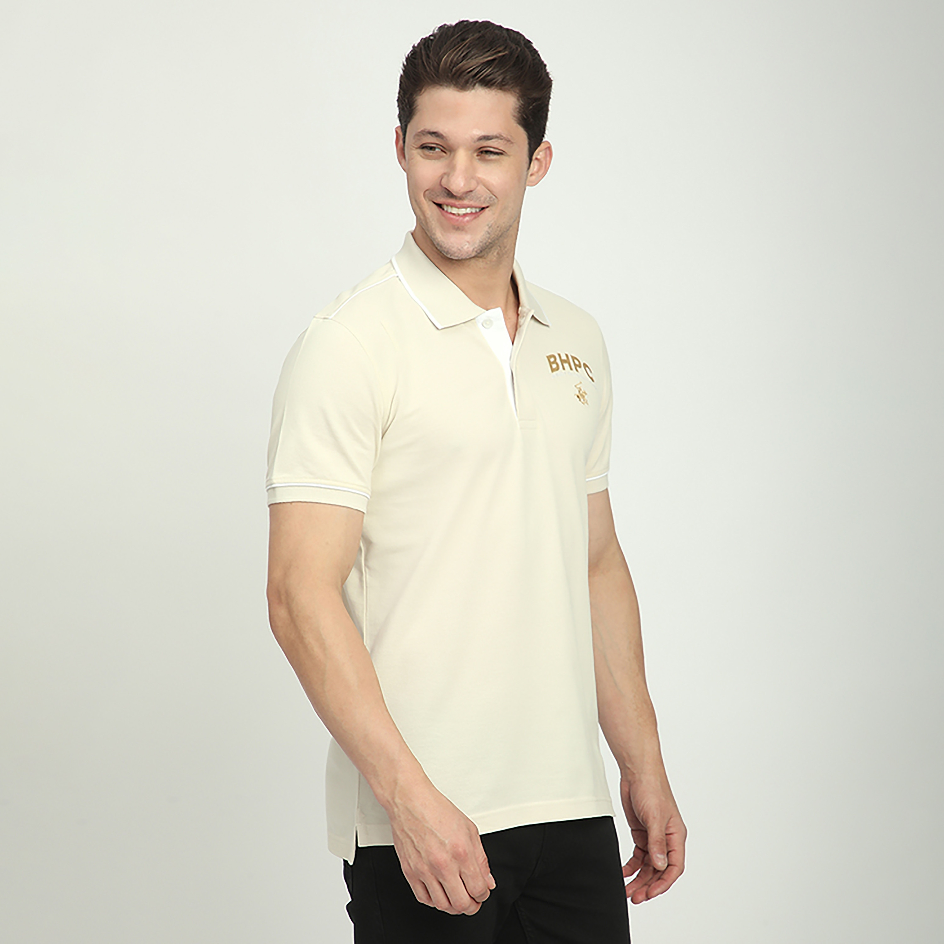 تي شيرت بولو رجالي بأكمام قصيرة وياقة مطرزة بشعار من بيفرلي هيلز بولو كلوب-men-clothing-tshirtsandpolos-polos-image-7