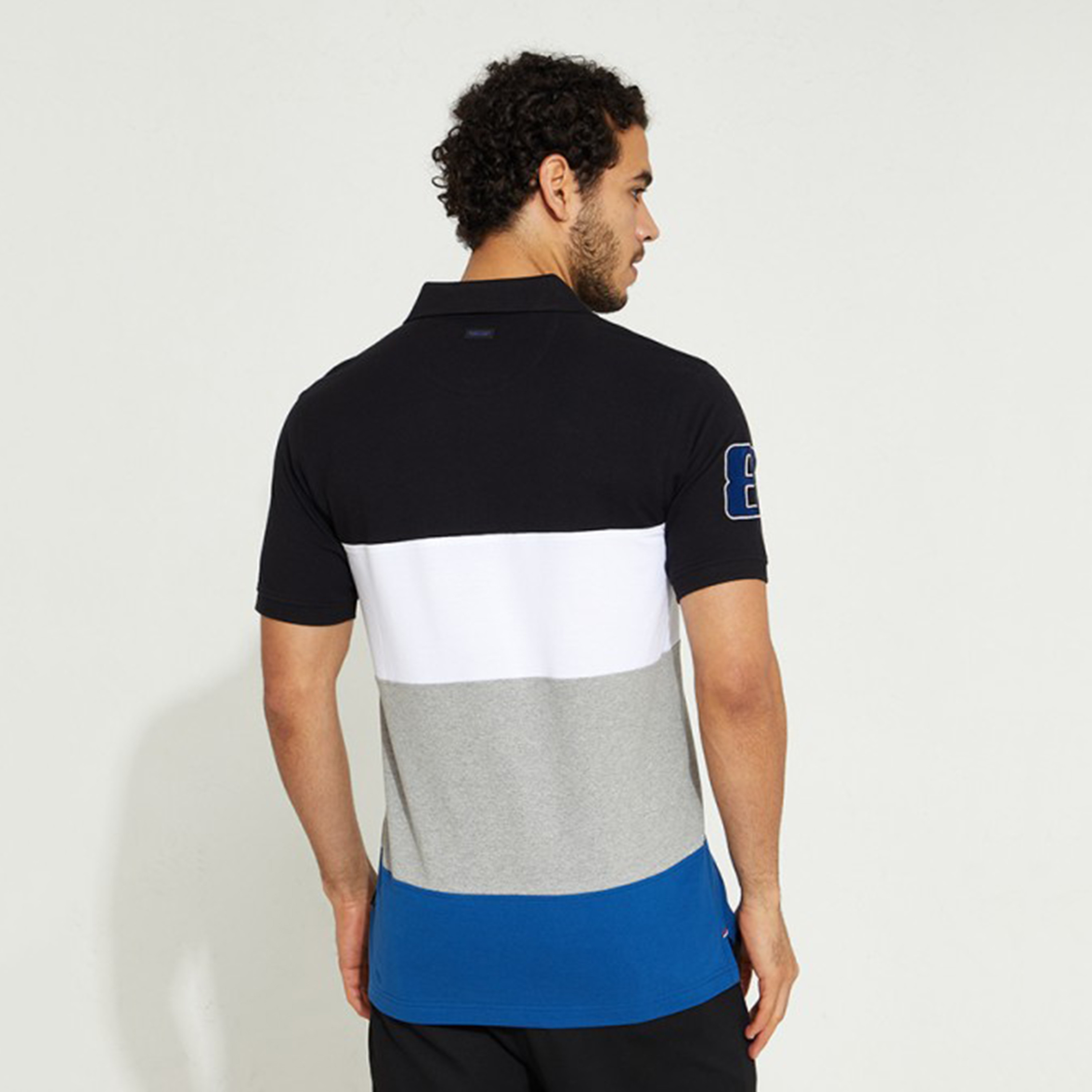 تي شيرت بولو من بيفرلي هيلز بولو كلب رجالي بلون أسود مع منسوج بأكمام قصيرة-men-clothing-tshirtsandpolos-polos-image-2