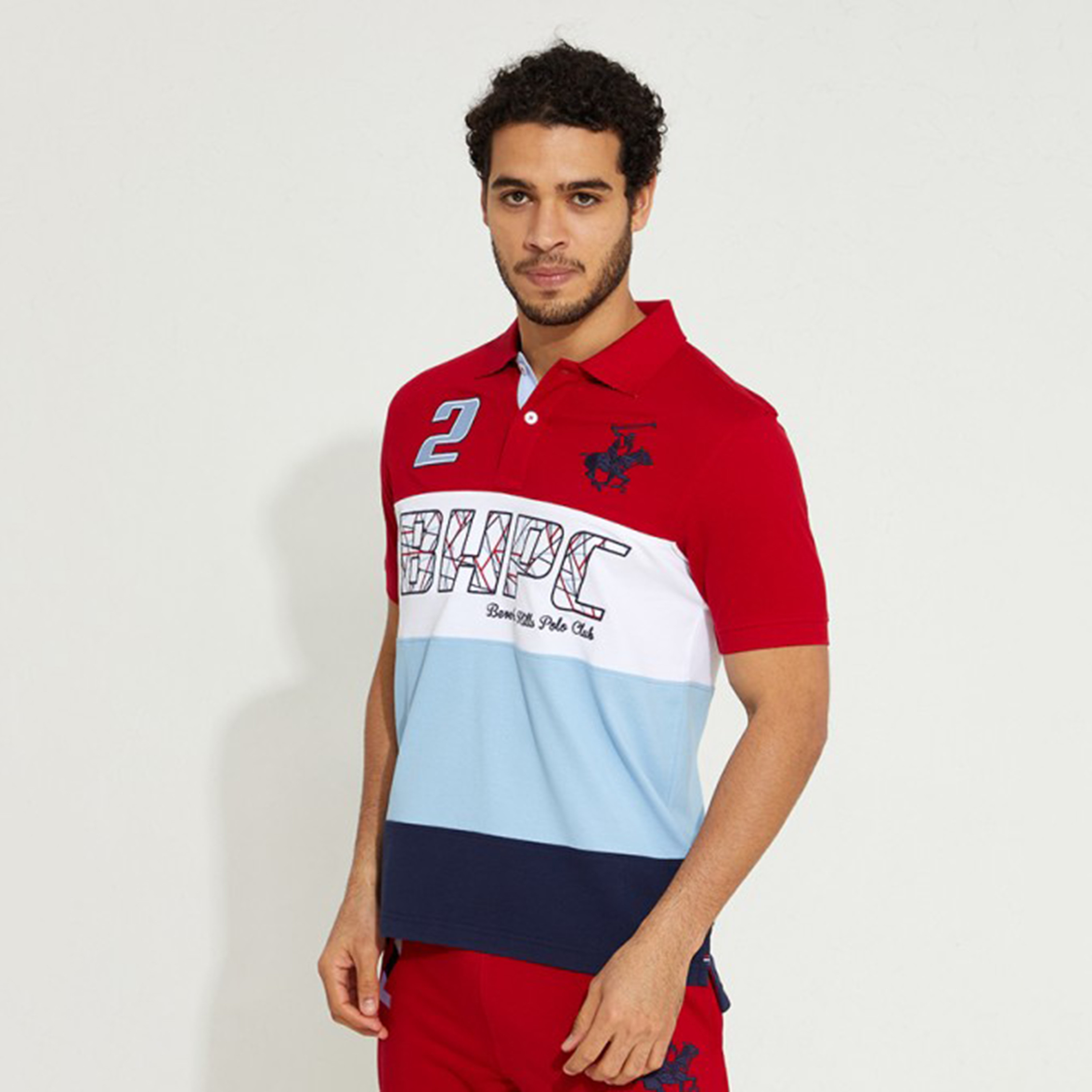 تي شيرت بولو من بيفرلي هيلز بولو كلب رجالي بلون أسود مع منسوج بأكمام قصيرة-men-clothing-tshirtsandpolos-polos-image-5