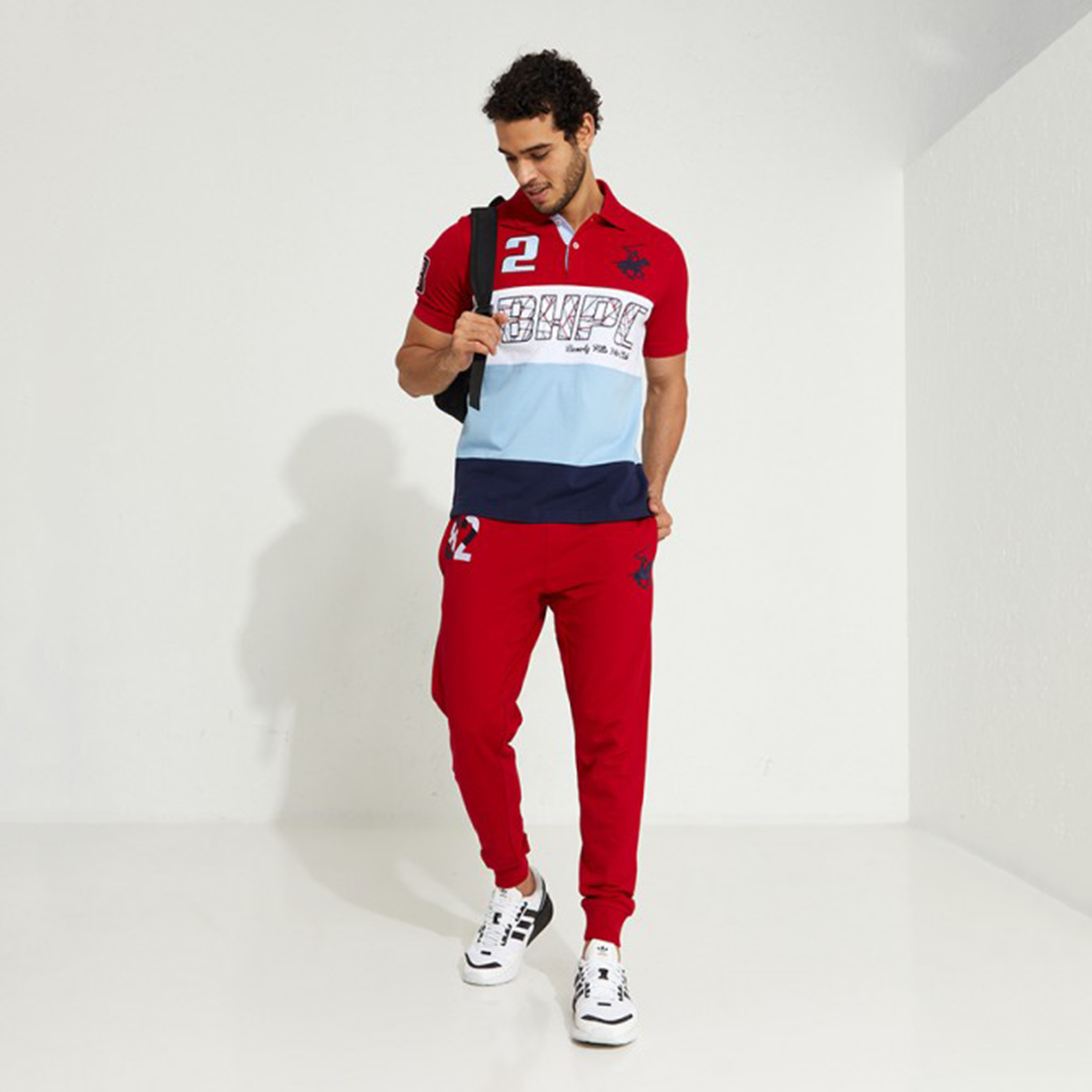 تي شيرت بولو من بيفرلي هيلز بولو كلب رجالي بلون أسود مع منسوج بأكمام قصيرة-men-clothing-tshirtsandpolos-polos-image-8