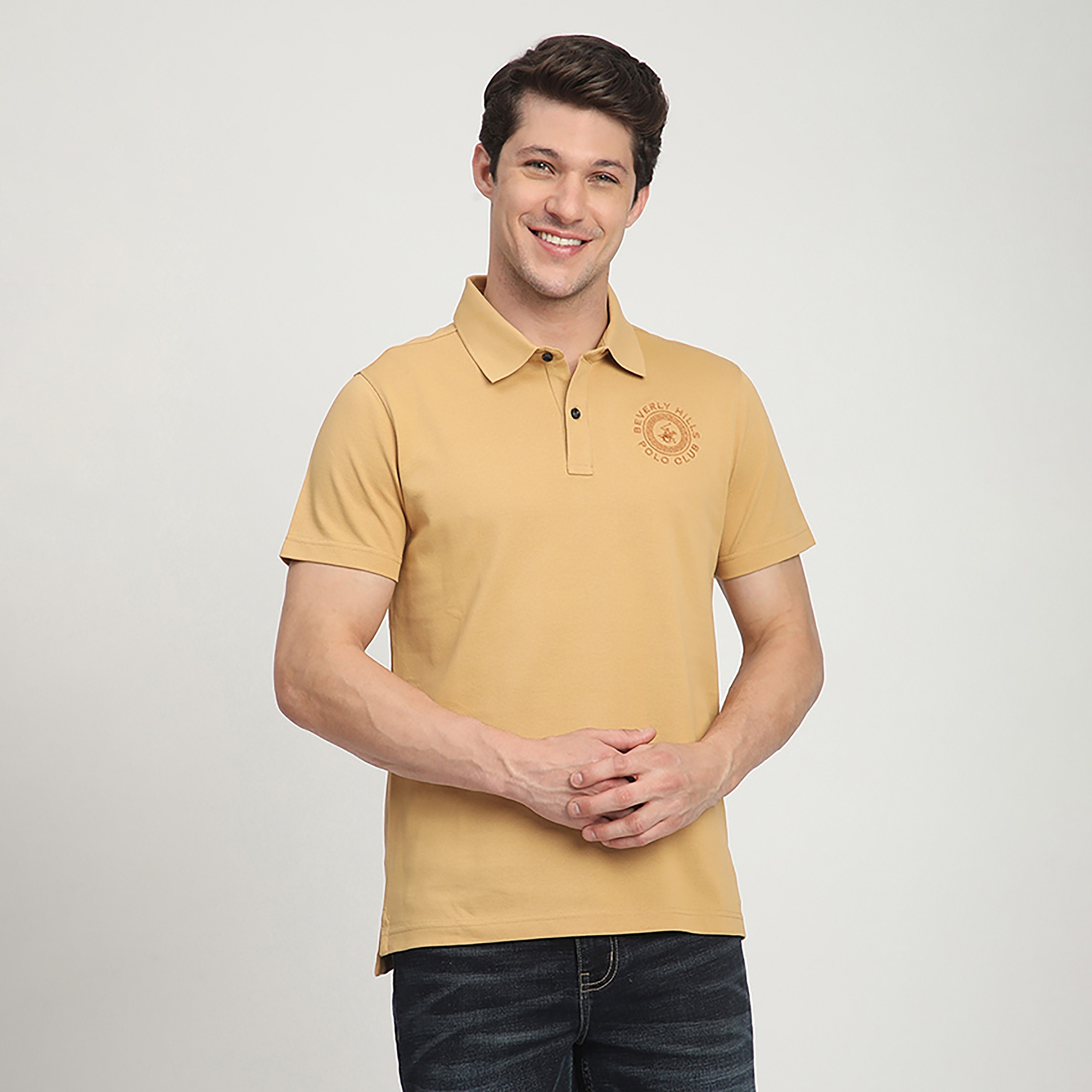 Beverly Hills Polo Club Embroidered Logo Collared Short Sleeves Men's Polo T-Shirt-men-clothing-tshirtsandpolos-polos-image-1