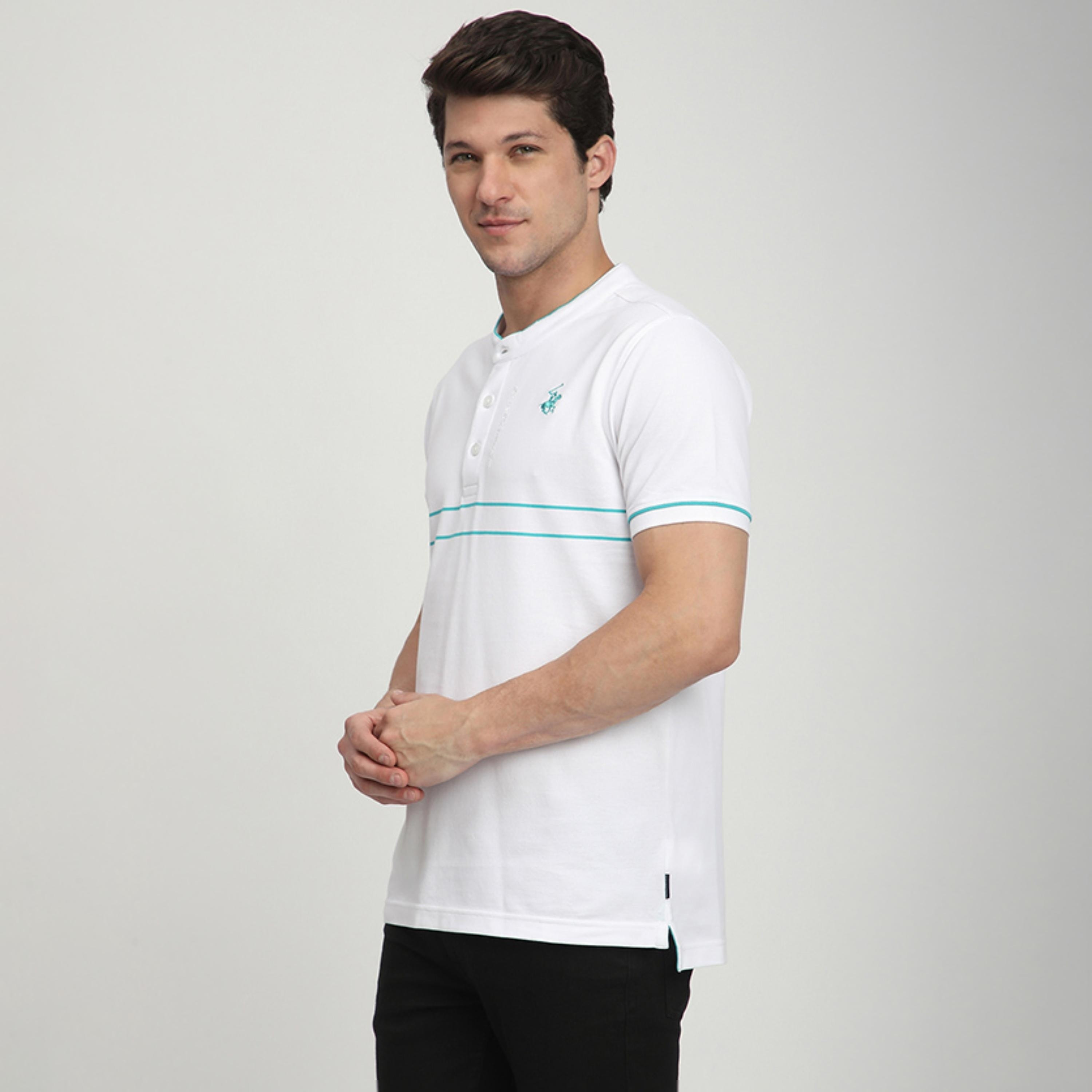 تي شيرت رجالي مخطط بأكمام قصيرة وياقة ماندرين من بيفرلي هيلز بولو كلوب-men-clothing-tshirtsandpolos-tshirts-image-2