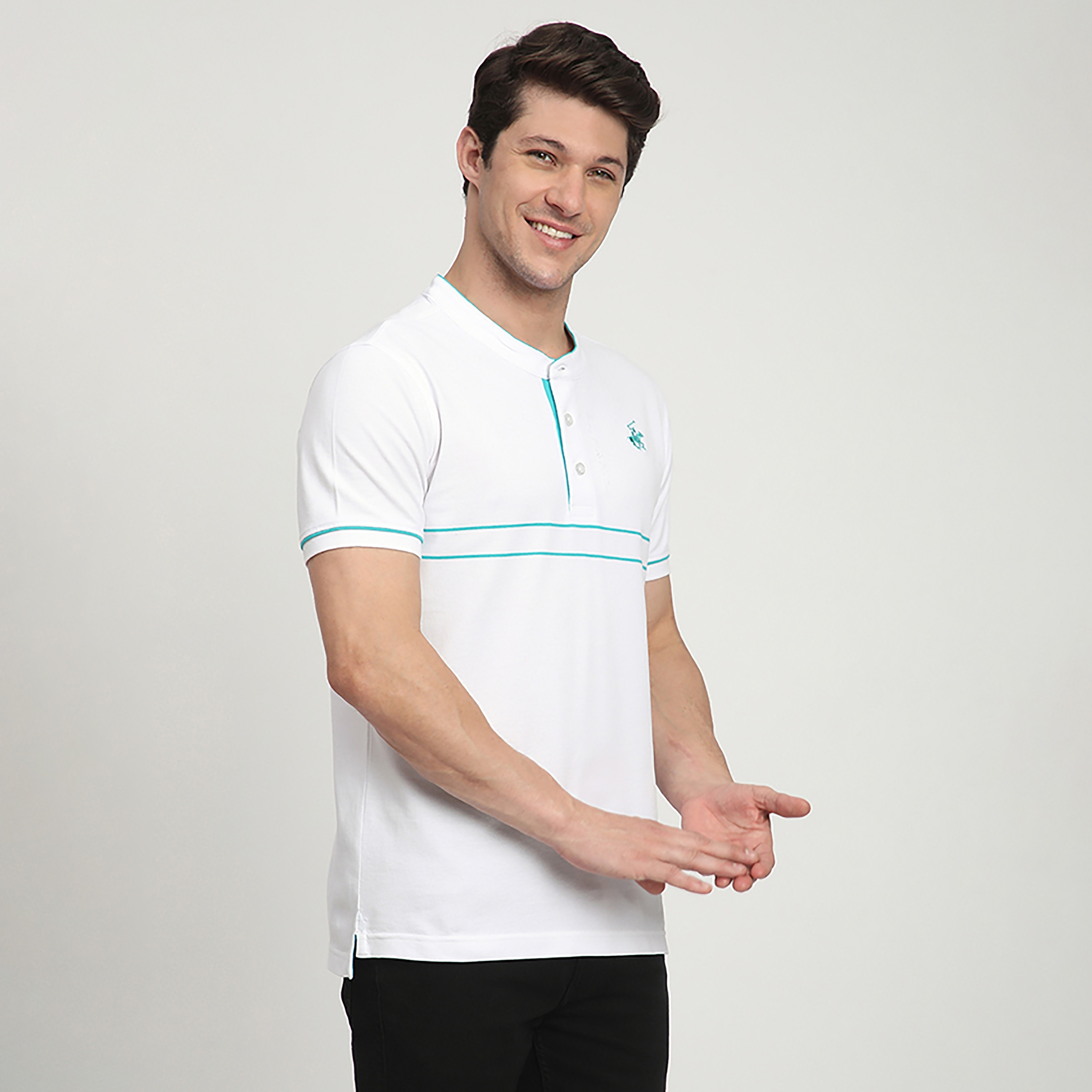 تي شيرت رجالي مخطط بأكمام قصيرة وياقة ماندرين من بيفرلي هيلز بولو كلوب-men-clothing-tshirtsandpolos-tshirts-image-3