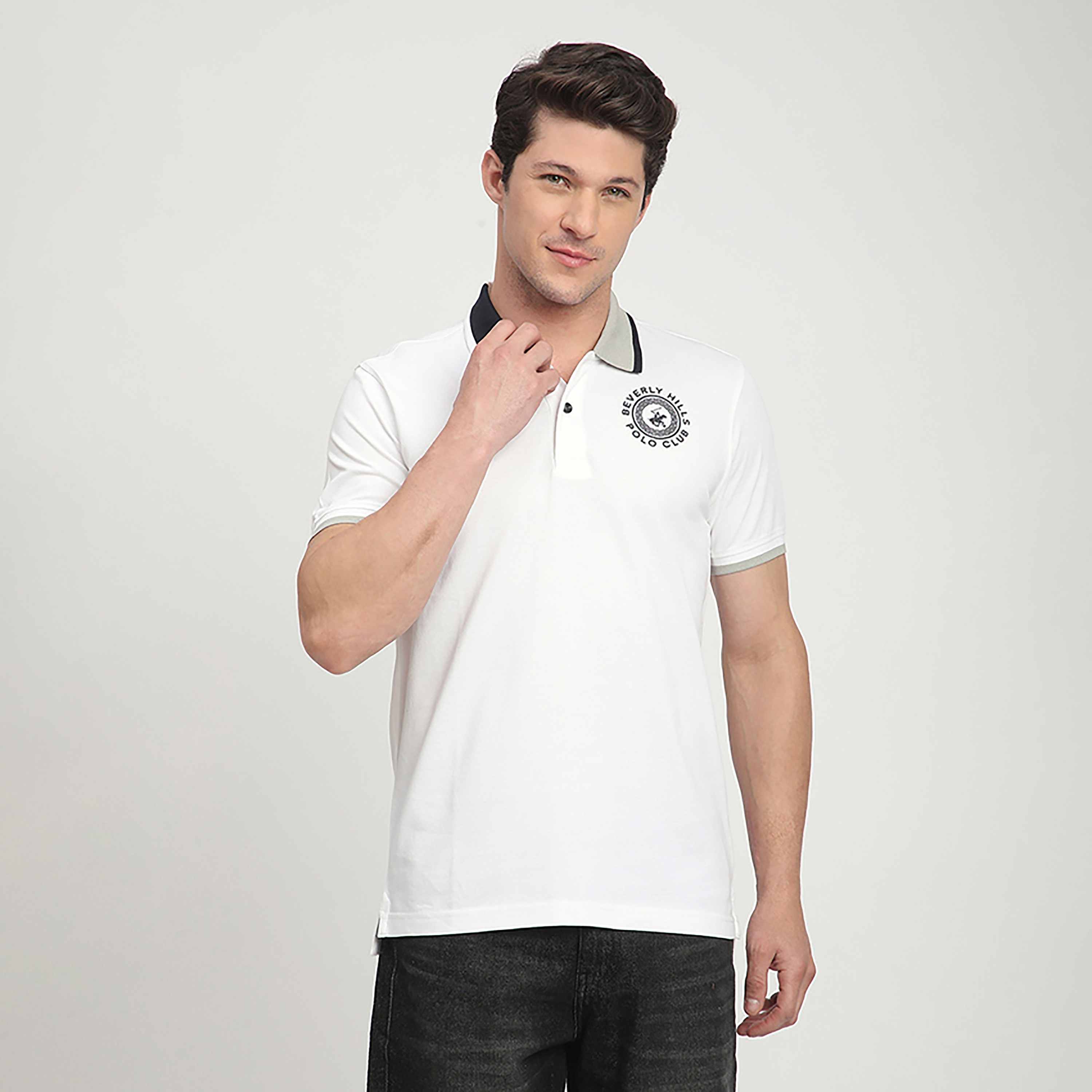 Beverly Hills Polo Club Logo Embroidered Collared Short Sleeves Men's Polo T-Shirt-men-clothing-tshirtsandpolos-polos-image-1