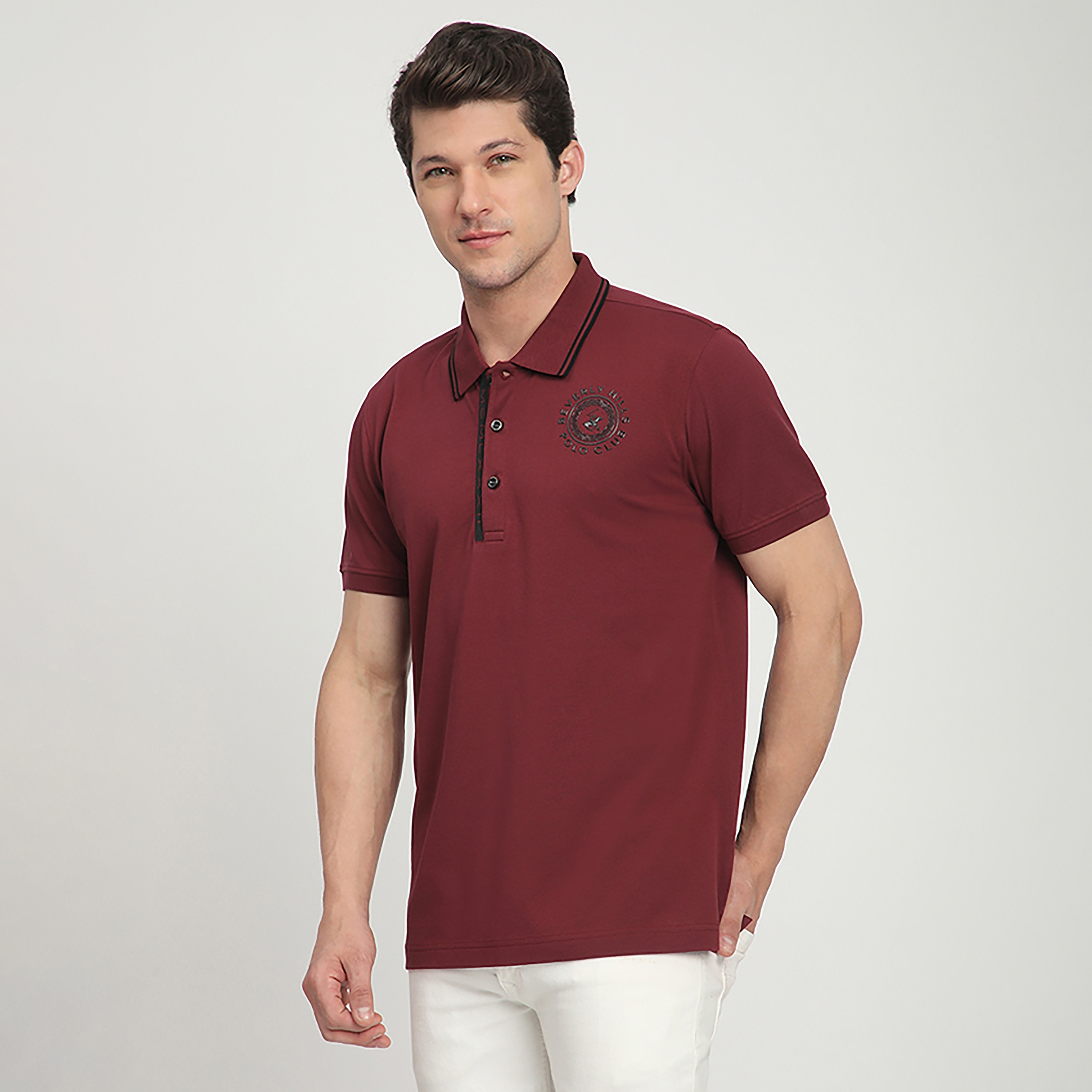 Beverly Hills Polo Club Logo Embroidered Collared Short Sleeves Men's Polo T-Shirt-men-clothing-tshirtsandpolos-polos-image-2