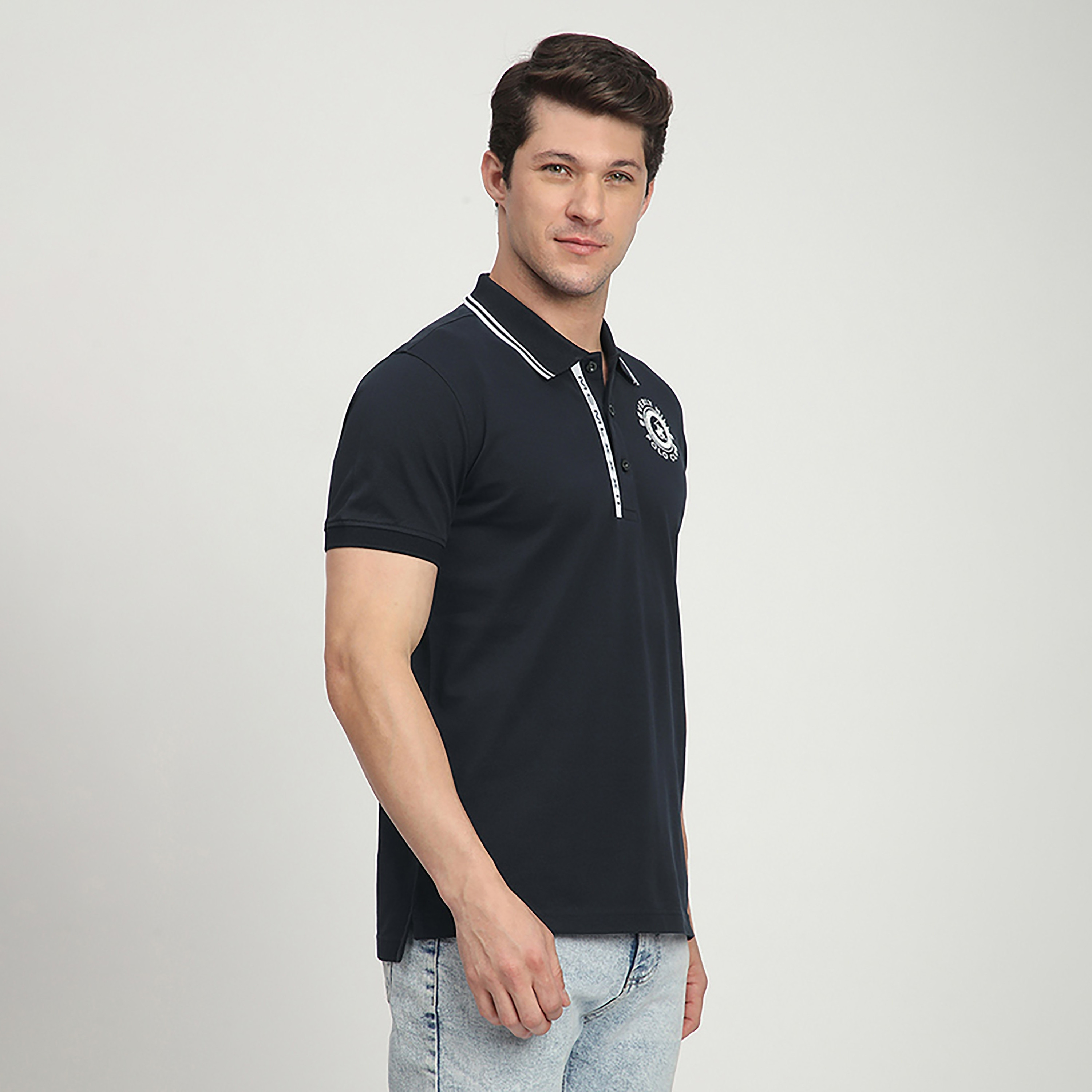 تي شيرت بولو رجالي بأكمام قصيرة وياقة مطرزة بشعار من بيفرلي هيلز بولو كلوب-men-clothing-tshirtsandpolos-polos-image-3