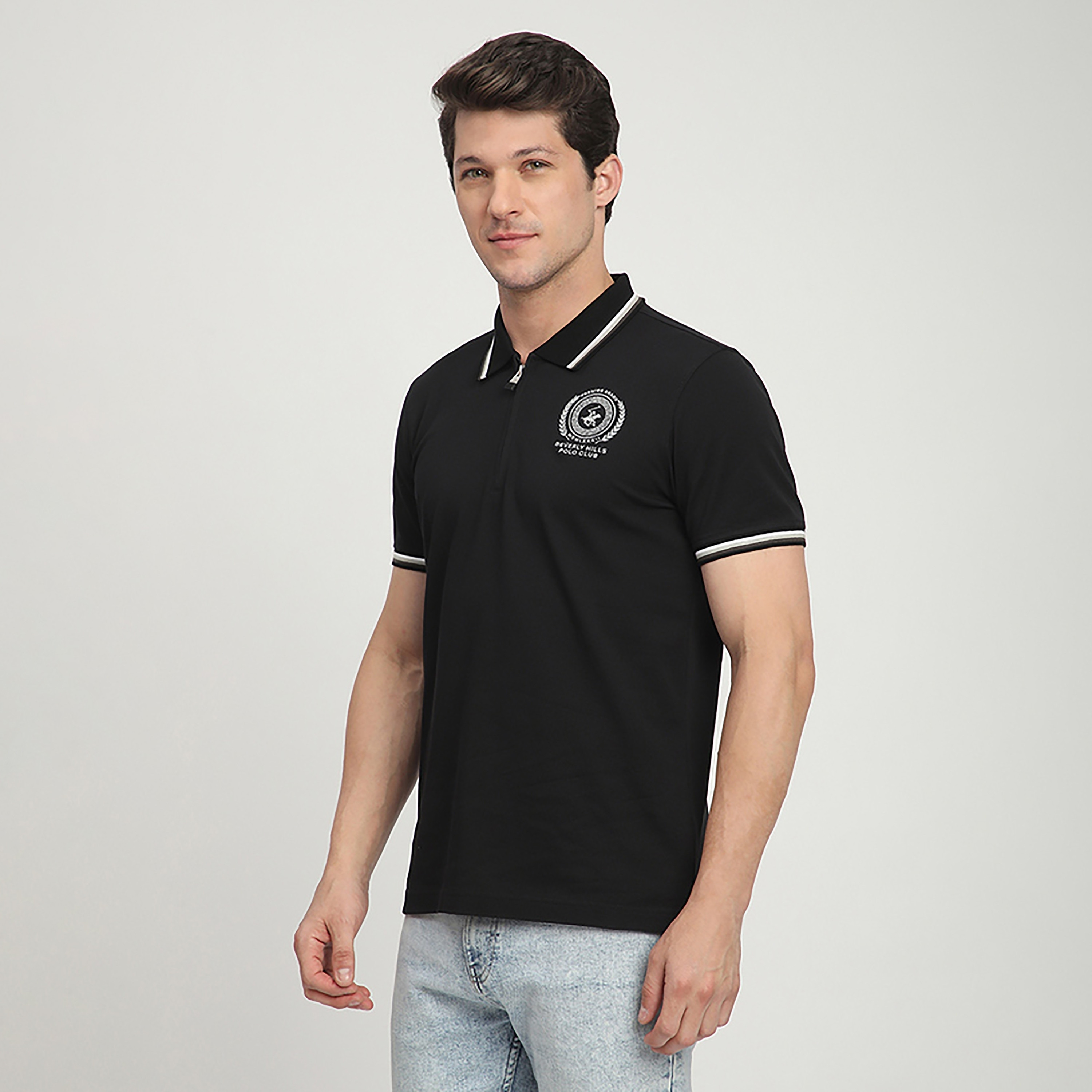 تي شيرت بولو رجالي بأكمام قصيرة وياقة مطرزة بشعار من بيفرلي هيلز بولو كلوب-men-clothing-tshirtsandpolos-polos-image-7