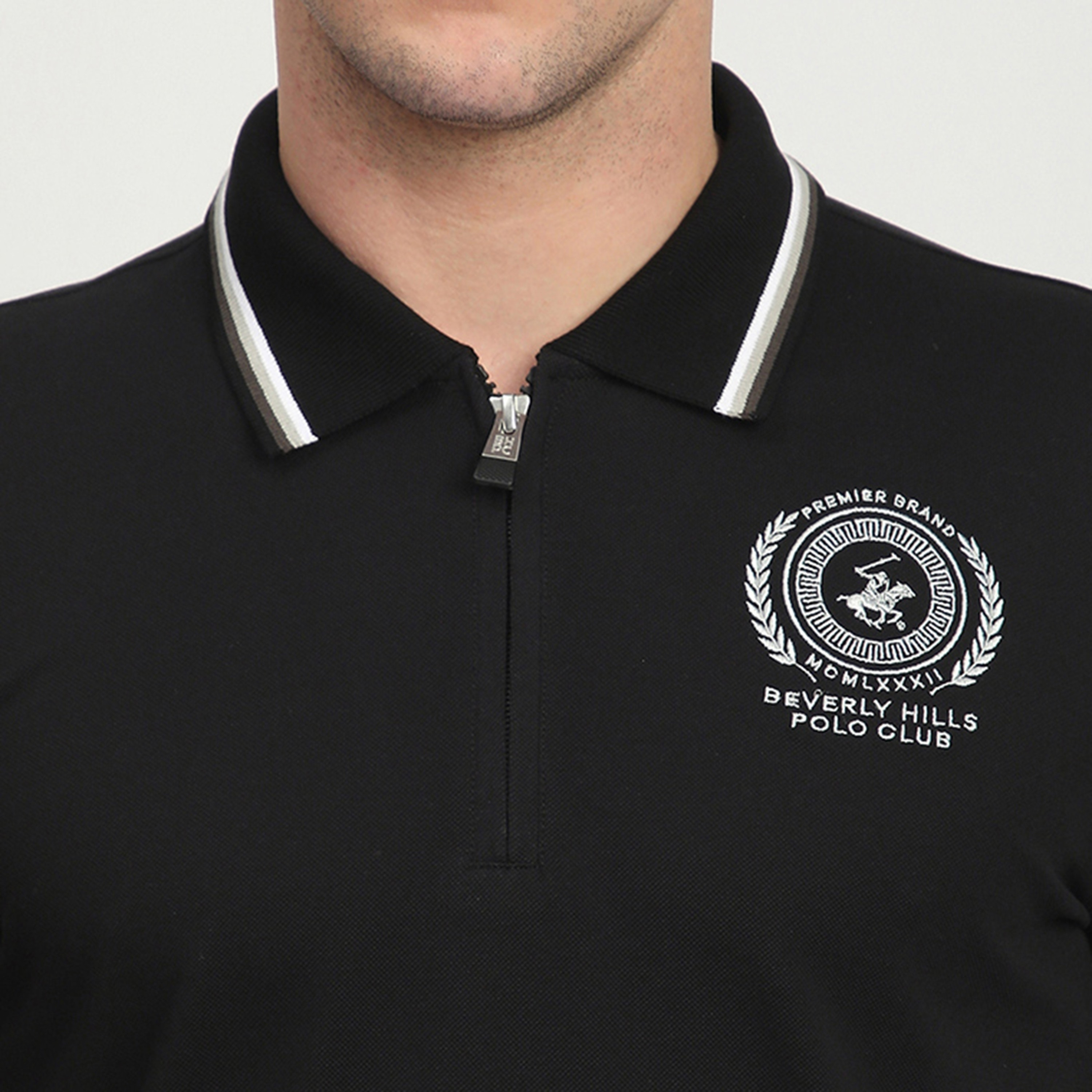تي شيرت بولو رجالي بأكمام قصيرة وياقة مطرزة بشعار من بيفرلي هيلز بولو كلوب-men-clothing-tshirtsandpolos-polos-image-10