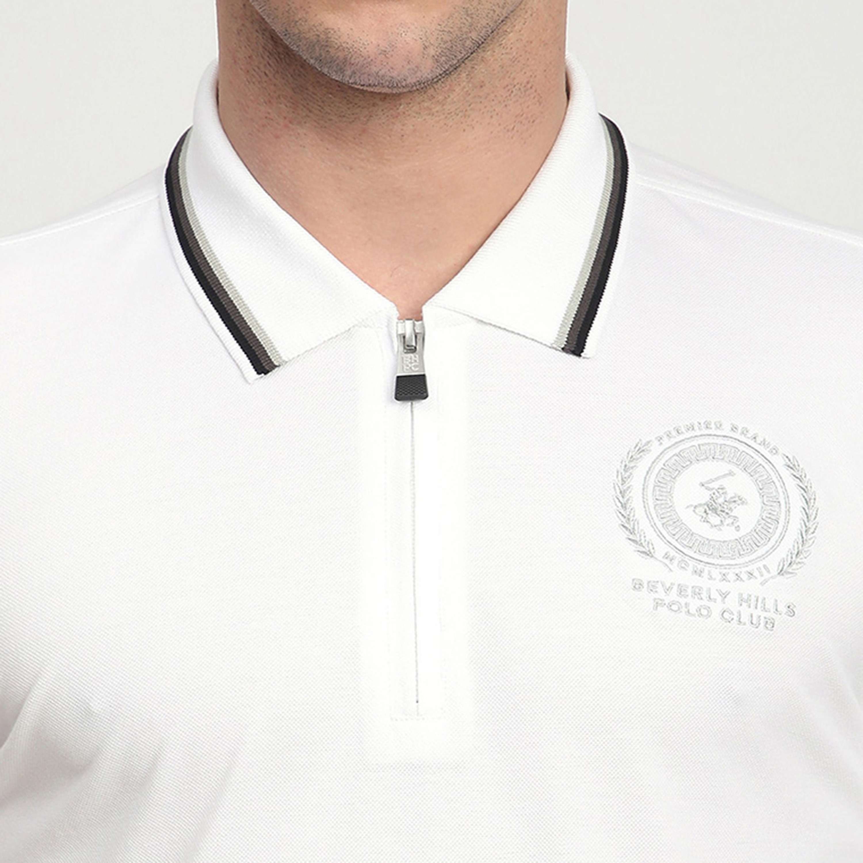 تي شيرت بولو رجالي بأكمام قصيرة وياقة مطرزة بشعار من بيفرلي هيلز بولو كلوب-men-clothing-tshirtsandpolos-polos-image-5