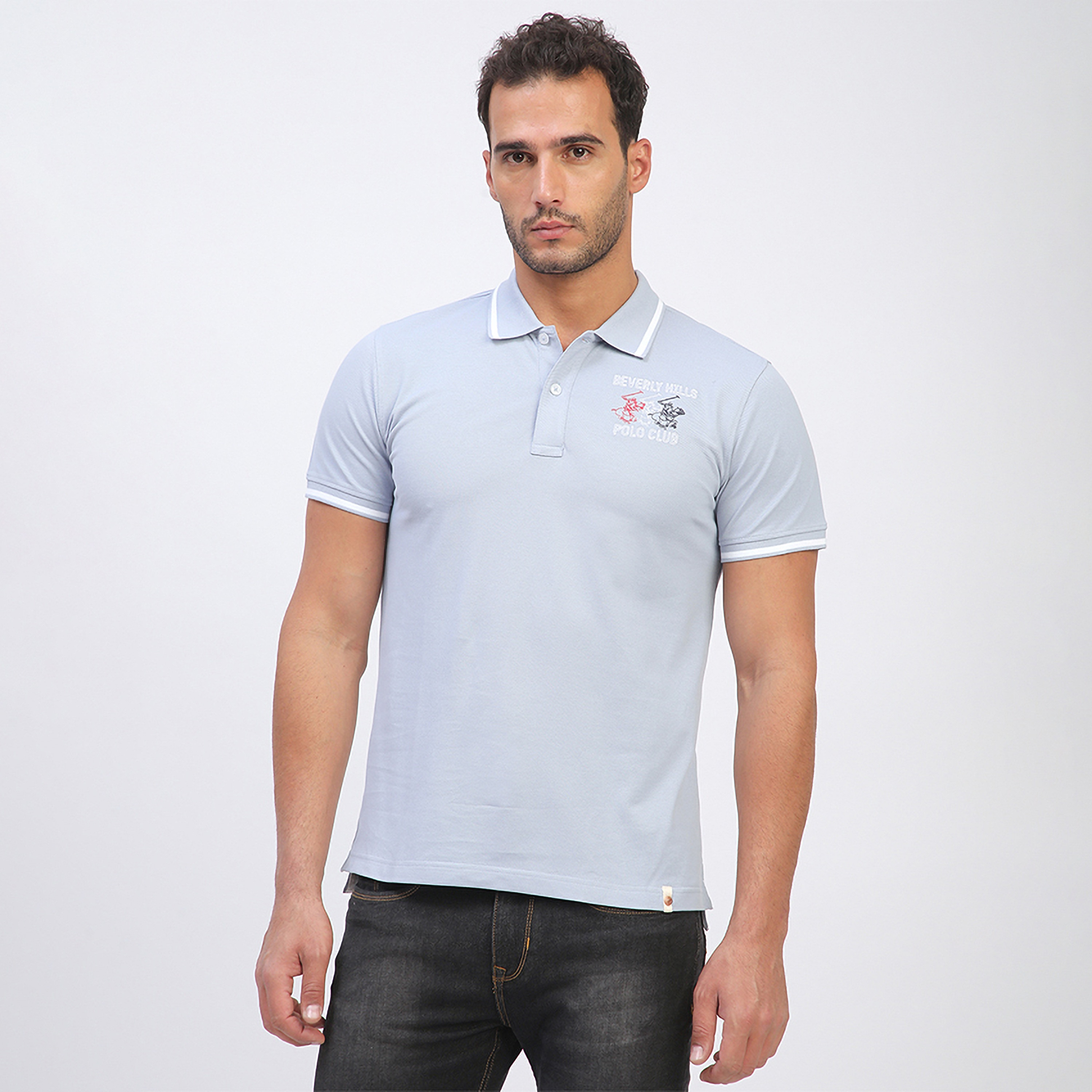 تي شيرت بولو رجالي بأكمام قصيرة وياقة مطرزة من بيفرلي هيلز بولو كلوب-men-clothing-tshirtsandpolos-polos-image-1