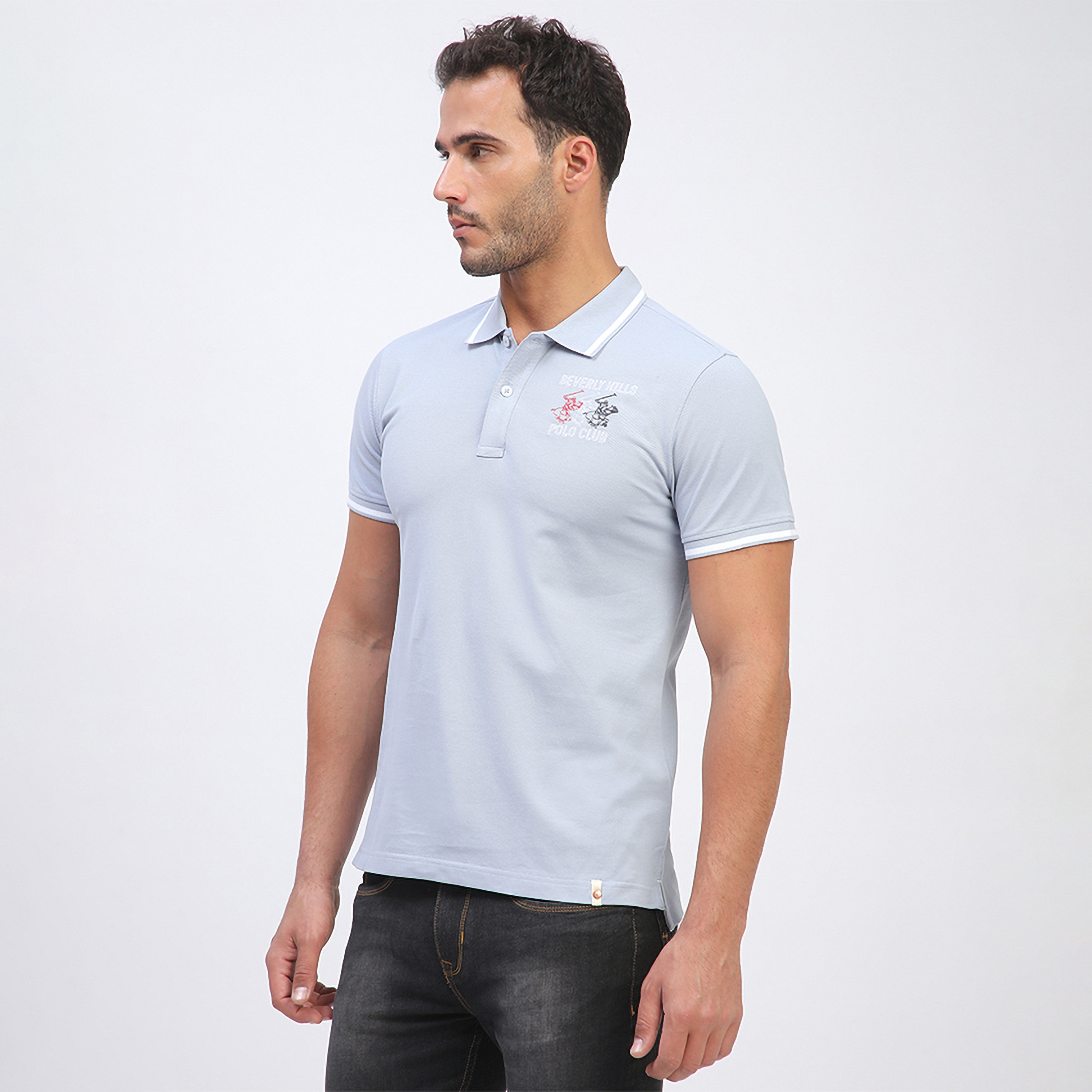 تي شيرت بولو رجالي بأكمام قصيرة وياقة مطرزة من بيفرلي هيلز بولو كلوب-men-clothing-tshirtsandpolos-polos-image-2