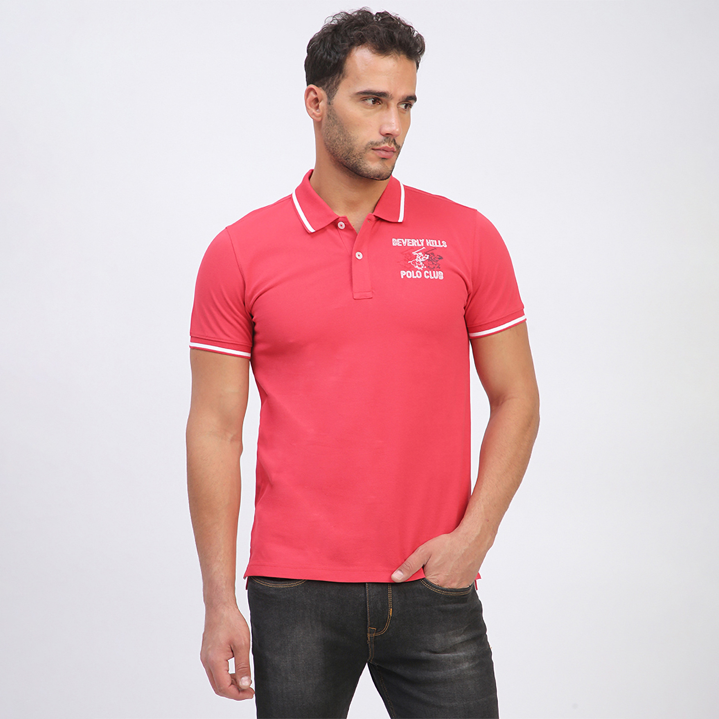 تي شيرت بولو رجالي بأكمام قصيرة وياقة مطرزة من بيفرلي هيلز بولو كلوب-men-clothing-tshirtsandpolos-polos-image-5