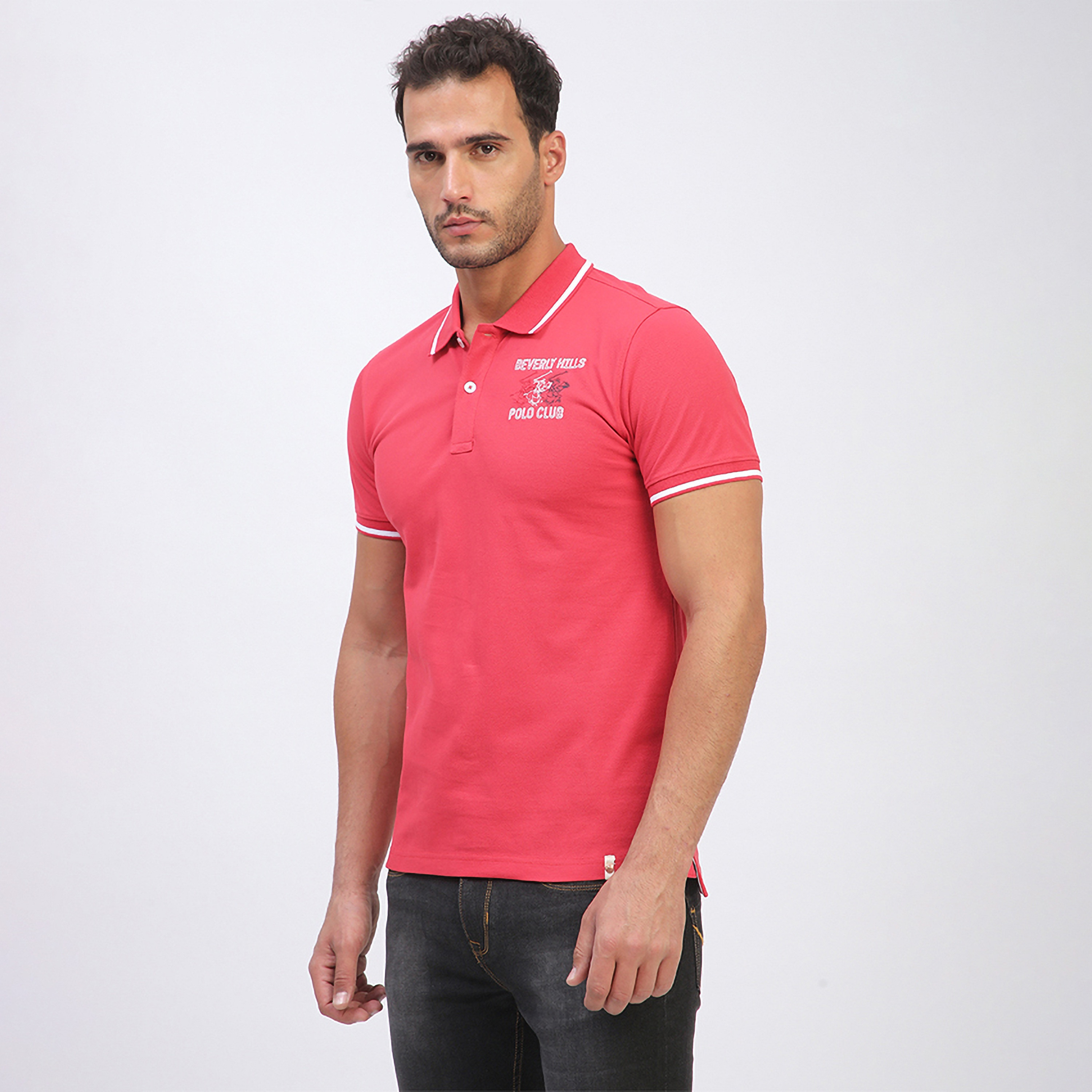 تي شيرت بولو رجالي بأكمام قصيرة وياقة مطرزة من بيفرلي هيلز بولو كلوب-men-clothing-tshirtsandpolos-polos-image-6