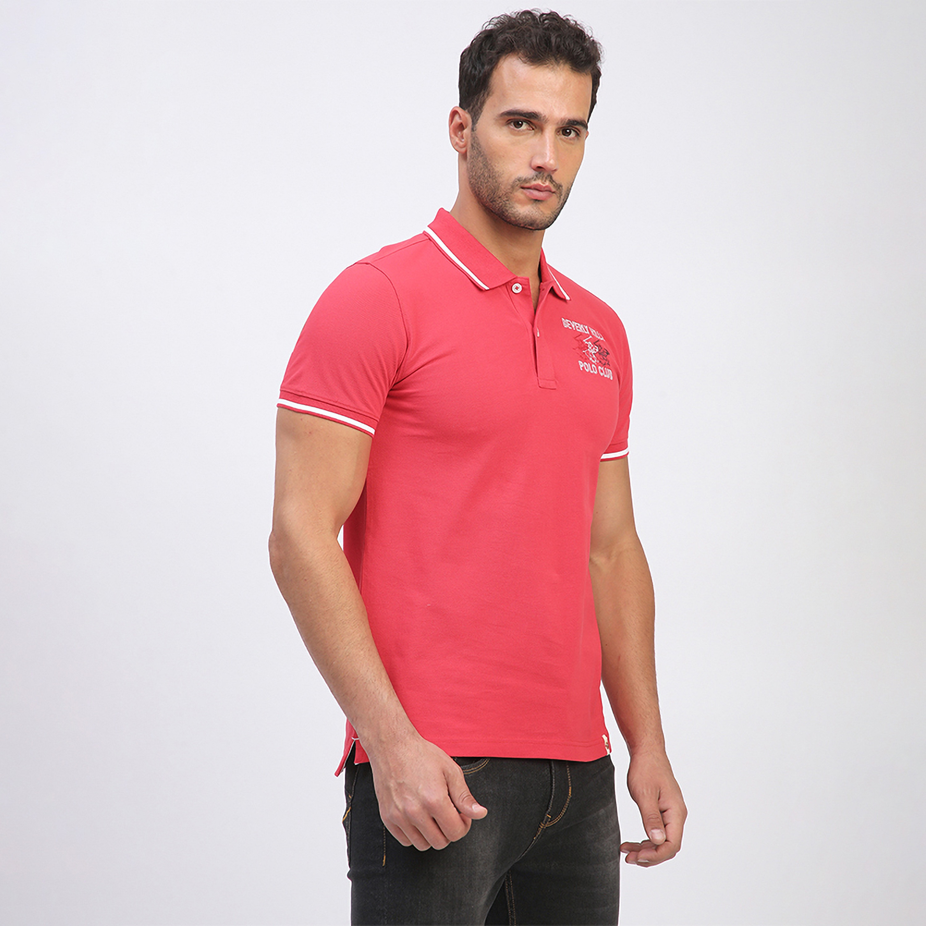 تي شيرت بولو رجالي بأكمام قصيرة وياقة مطرزة من بيفرلي هيلز بولو كلوب-men-clothing-tshirtsandpolos-polos-image-7