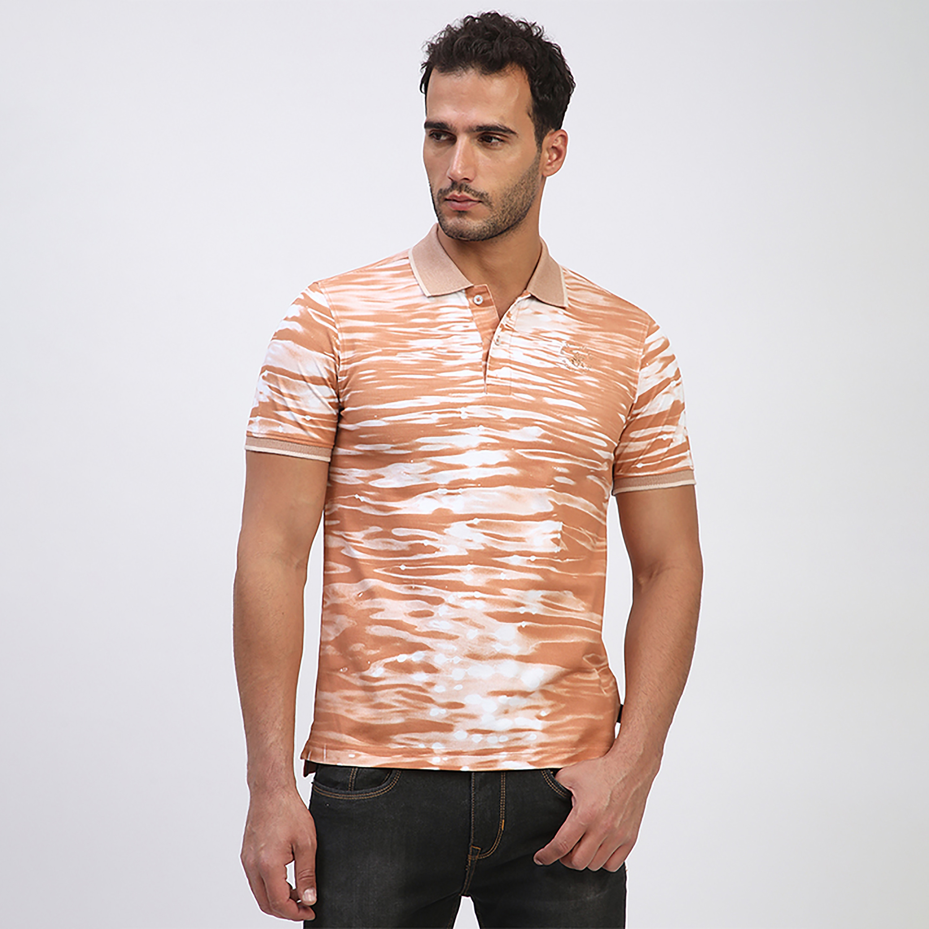 تي شيرت بولو بأكمام قصيرة بتصميم تاي داي للرجال من بيفرلي هيلز بولو كلوب-men-clothing-tshirtsandpolos-polos-image-1
