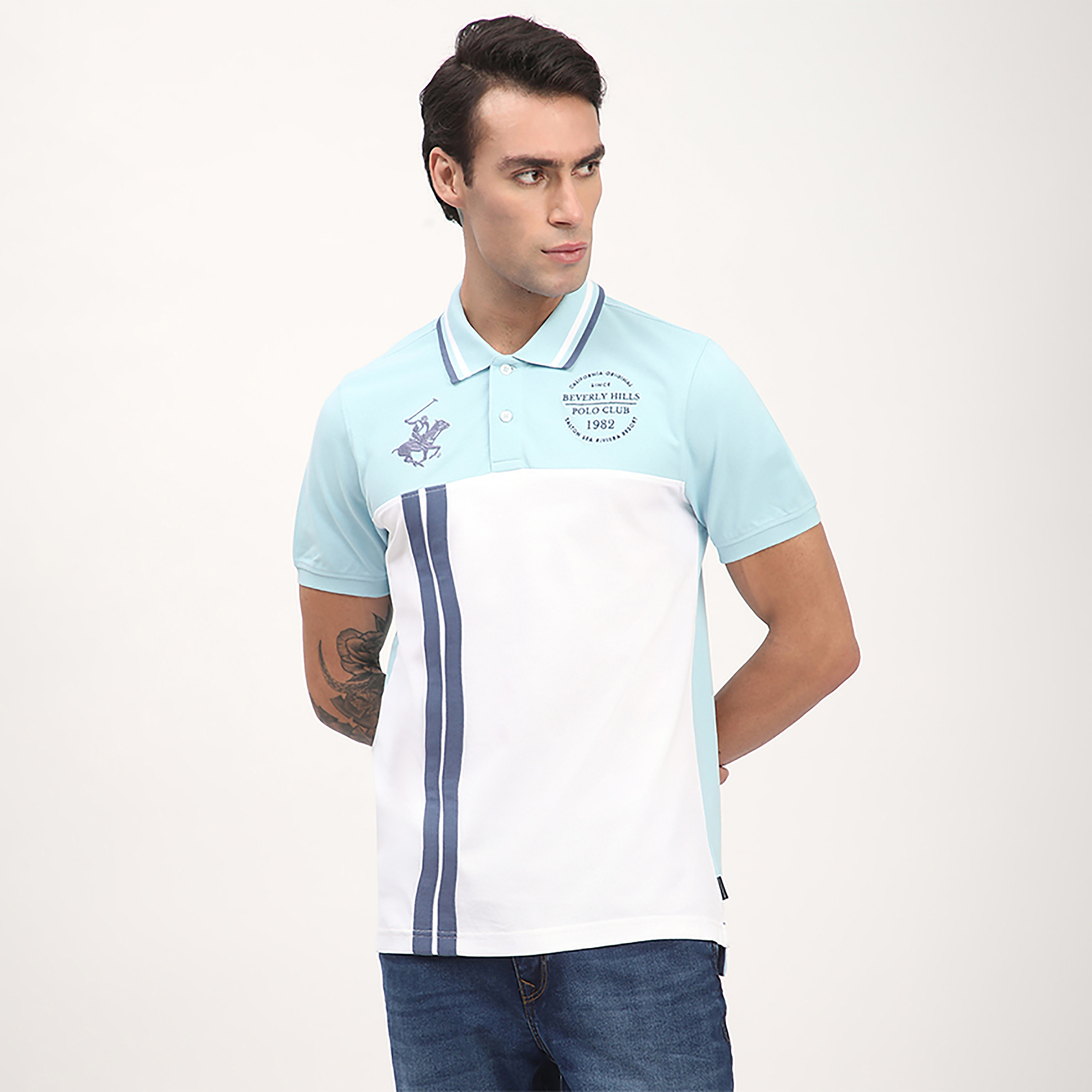 تي شيرت بولو بأكمام قصيرة وياقة بألوان متعددة من بيفرلي هيلز بولو كلوب-men-clothing-tshirtsandpolos-polos-image-5