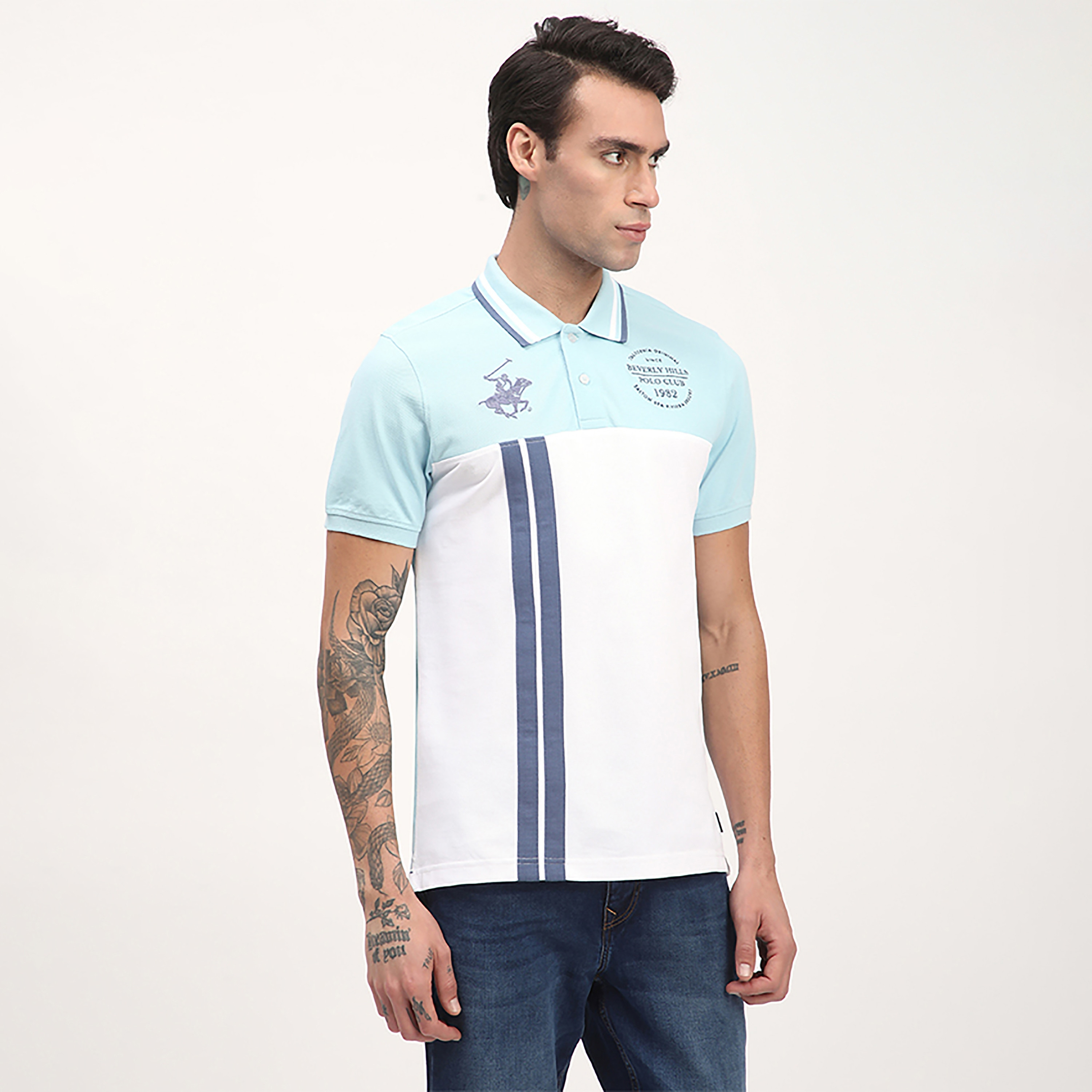 تي شيرت بولو بأكمام قصيرة وياقة بألوان متعددة من بيفرلي هيلز بولو كلوب-men-clothing-tshirtsandpolos-polos-image-6