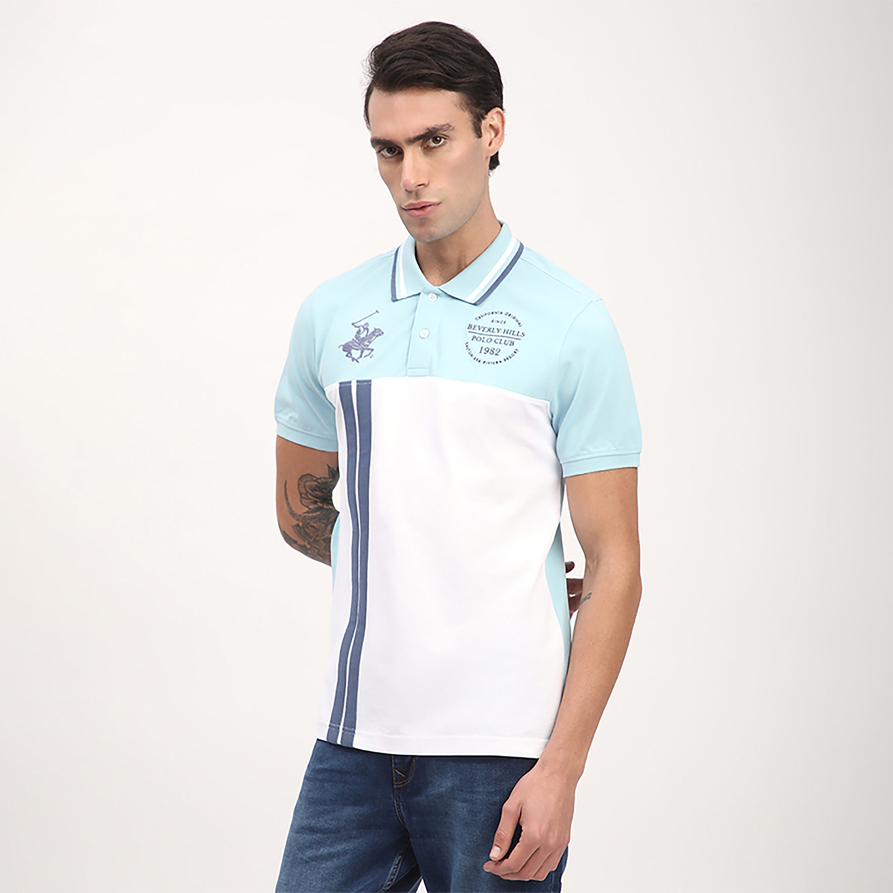 تي شيرت بولو بأكمام قصيرة وياقة بألوان متعددة من بيفرلي هيلز بولو كلوب-men-clothing-tshirtsandpolos-polos-image-7